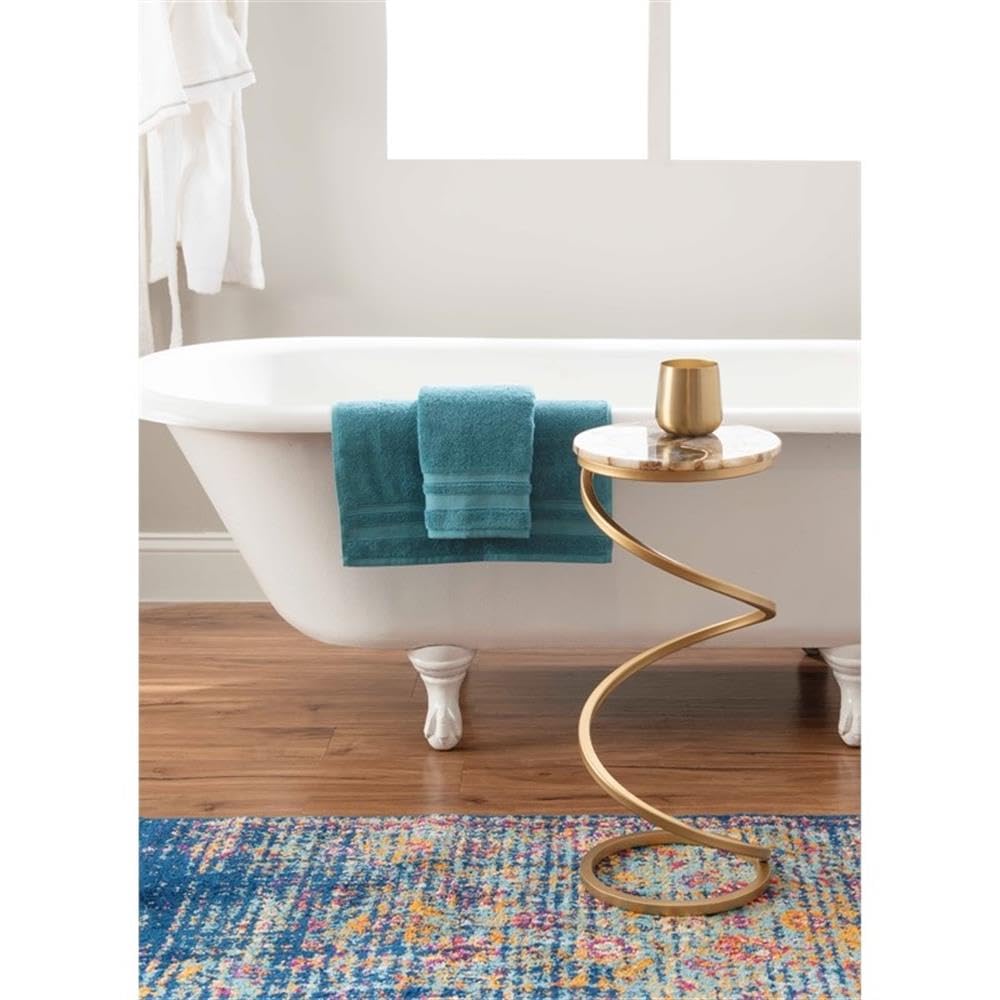 Modern Gold Round Agate & Iron Drink Table - Stylish Side Table for Living Room, Patio, or Office Decor - Perfect for Coffee, Cocktails & Home Accents