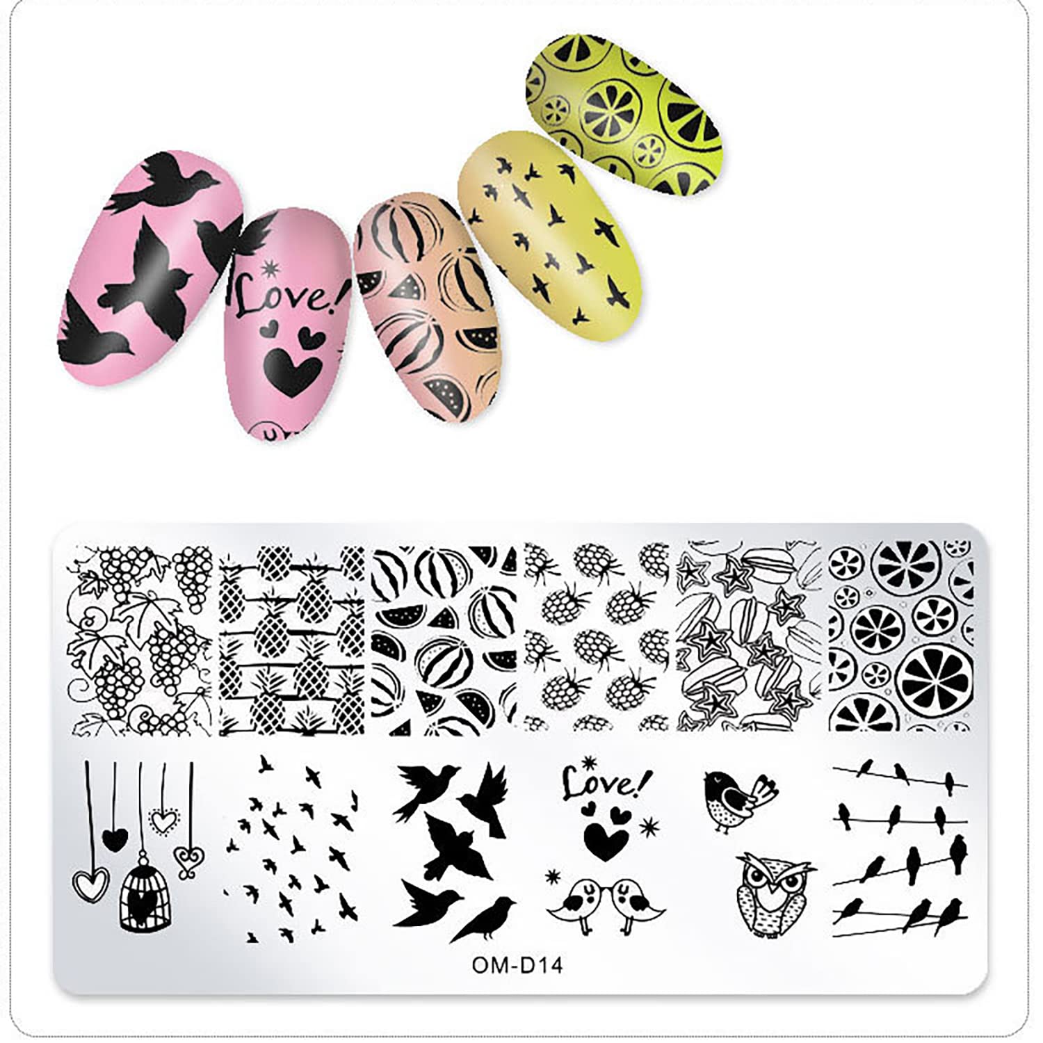 DANNEASY 6-Piece Nail Stamping Plate Set with Stamper & Scraper - Summer Abstract Design Nail Art Templates for DIY Manicure | Perfect for Nail Salons, Home Use & Gift Giving