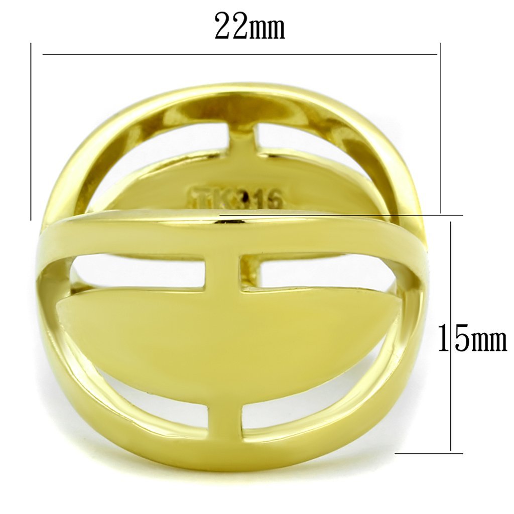 14K Gold Plated 316 Stainless Steel Cocktail Ring for Women Size 5-10 - Elegant Party Jewelry