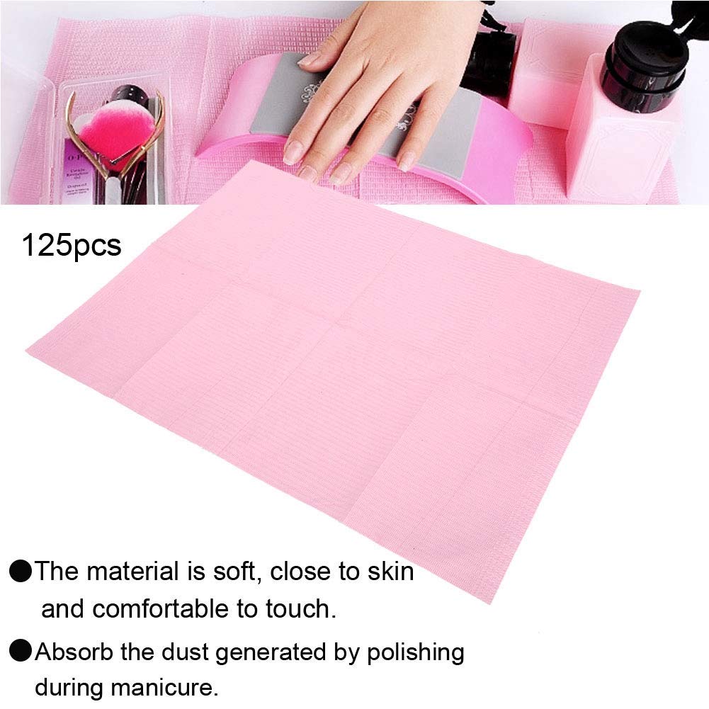 125pcs Waterproof Nail Art Table Mat - Non-Slip Manicure Hand Rest Cushion & Practice Pad for Salon & Home Nail Care (Ideal for Gel Polish, Acrylic Nails & Nail Art Training)