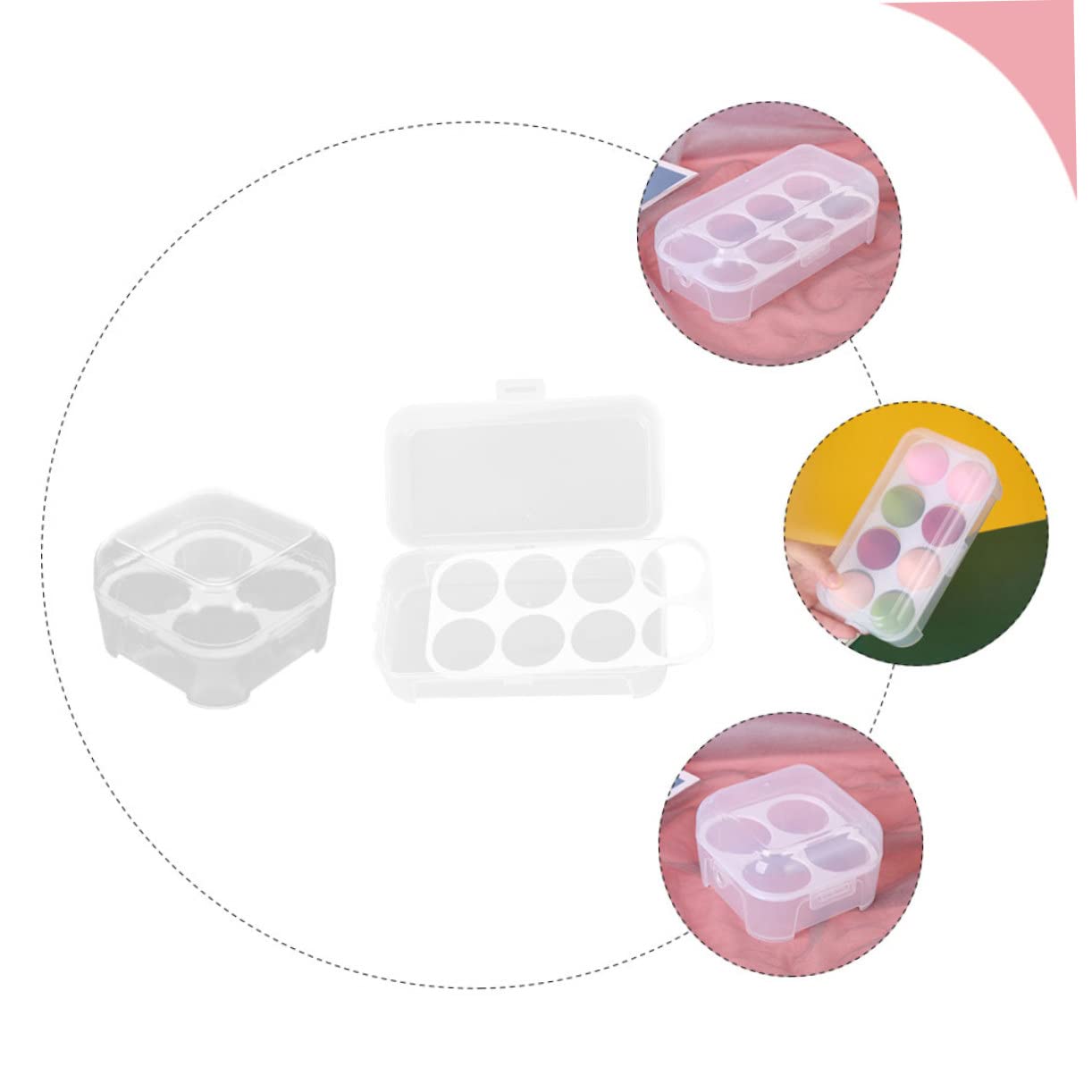 Beautifu 2-Pack Plastic Makeup Sponge Holder Storage Box - Travel-Friendly Cosmetic Organizer for Foundation Sponges, Beauty Blenders & Makeup Tools | Perfect for Home, Travel & Salon Use