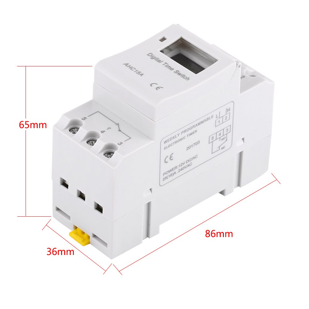 1Pc Digital Programmable Timer with LCD Display - Weekly Programmable Electronic Relay Switch, 16 ON/OFF Settings, 3000W 15A (110V) - Perfect for Home Automation, Aquariums, Grow Lights, and Electrical Appliances