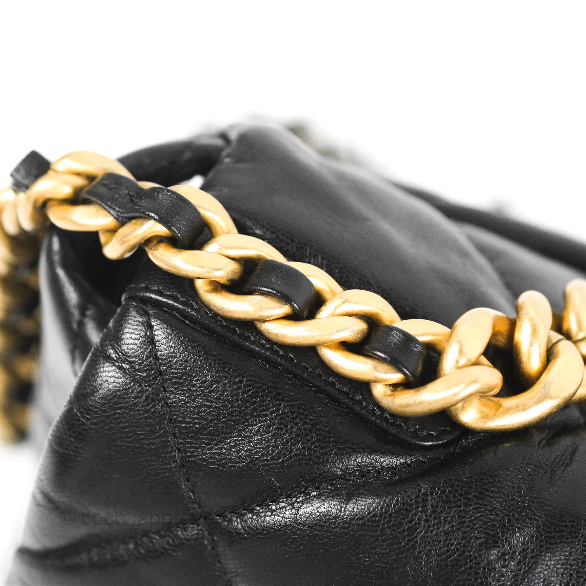 Chanel 19 Medium Flap Bag in Black Goatskin Leather with Mixed Hardware - Luxury Shoulder Bag for Women, Perfect for Work, Evening Events & Everyday Use