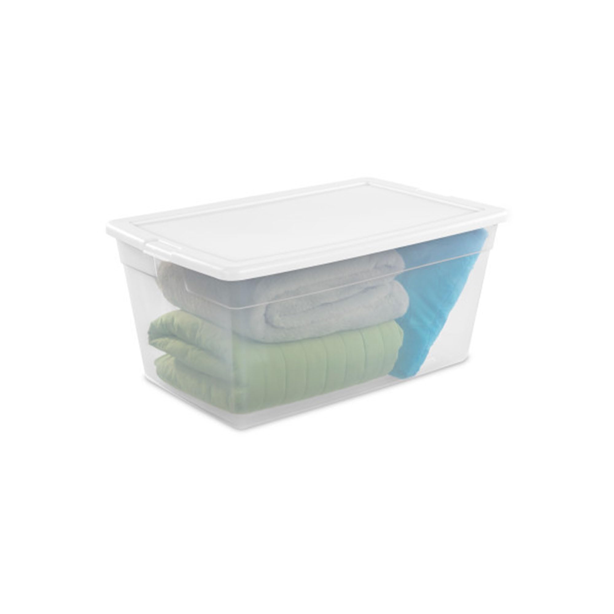 Sterilite 12-Pack 90 Quart Clear Plastic Storage Bins with Snap-On Lids - Stackable Organizer Boxes for Home, Office, Garage & Closet Organization