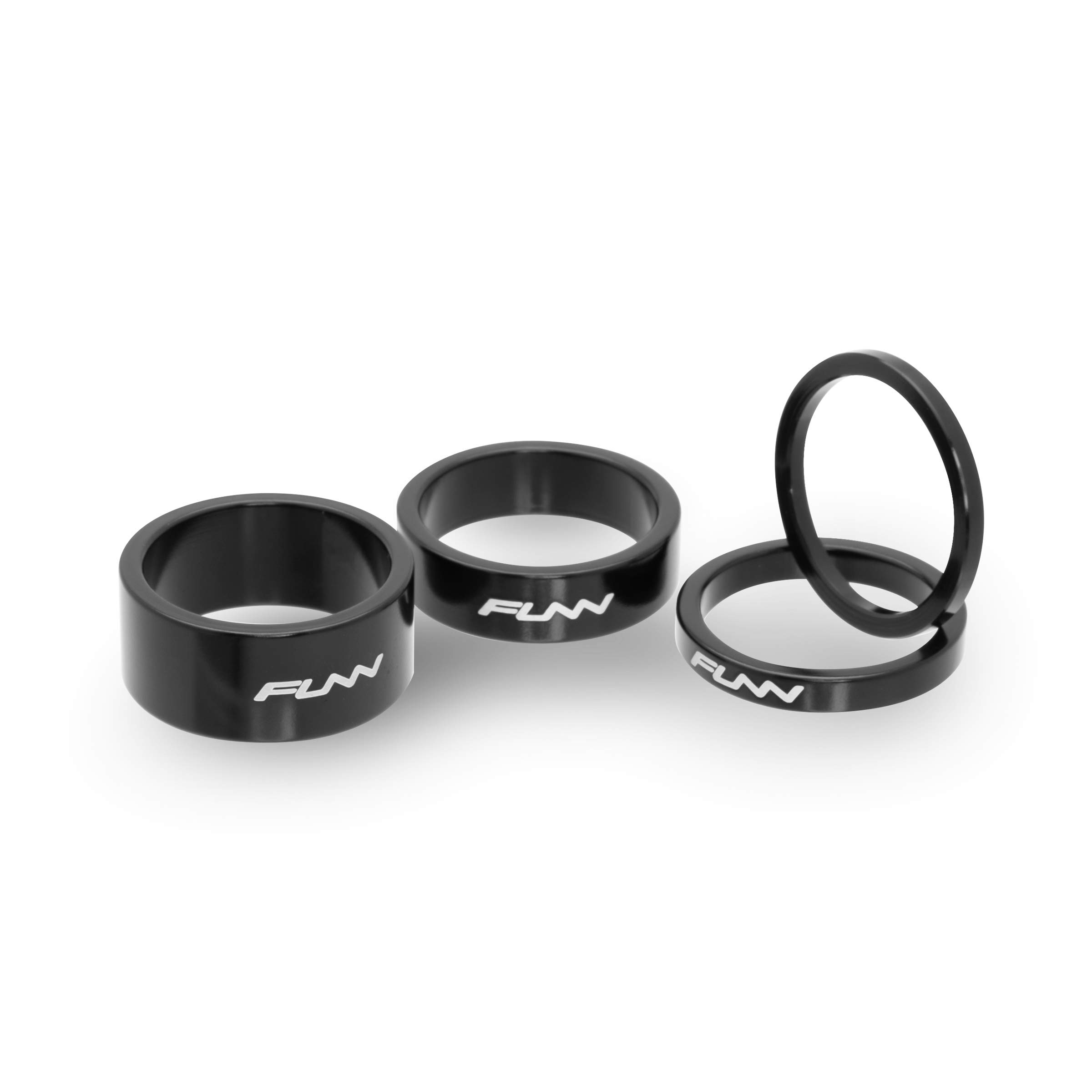 Funn Descend Headset Spacer Kit (3mm/5mm/10mm/15mm) - MTB & Road Bike Headset Spacers for Adjusting Handlebar Height - Perfect for Mountain Biking, Cycling & Bike Maintenance