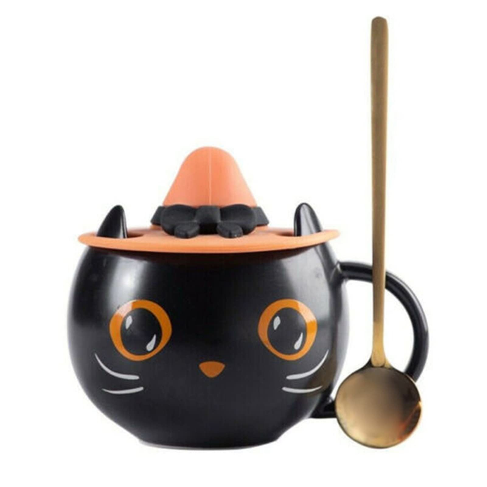 Black Cat Witch Coffee Mug - 12oz Ceramic Cup for Halloween, Office & Home