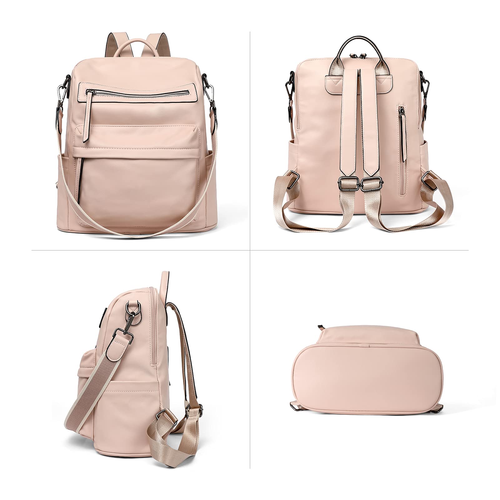 Stylish BROMEN Leather Backpack Purse for Women - Large Fashion Designer Shoulder Bag for Travel, Work & Daily Use | Durable & Trendy Ladies Handbag for Commuting, Shopping & Weekend Outings