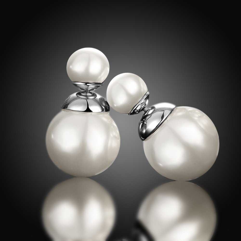Elegant Double Sided Pearl Earrings for Women - Perfect for Work & Parties