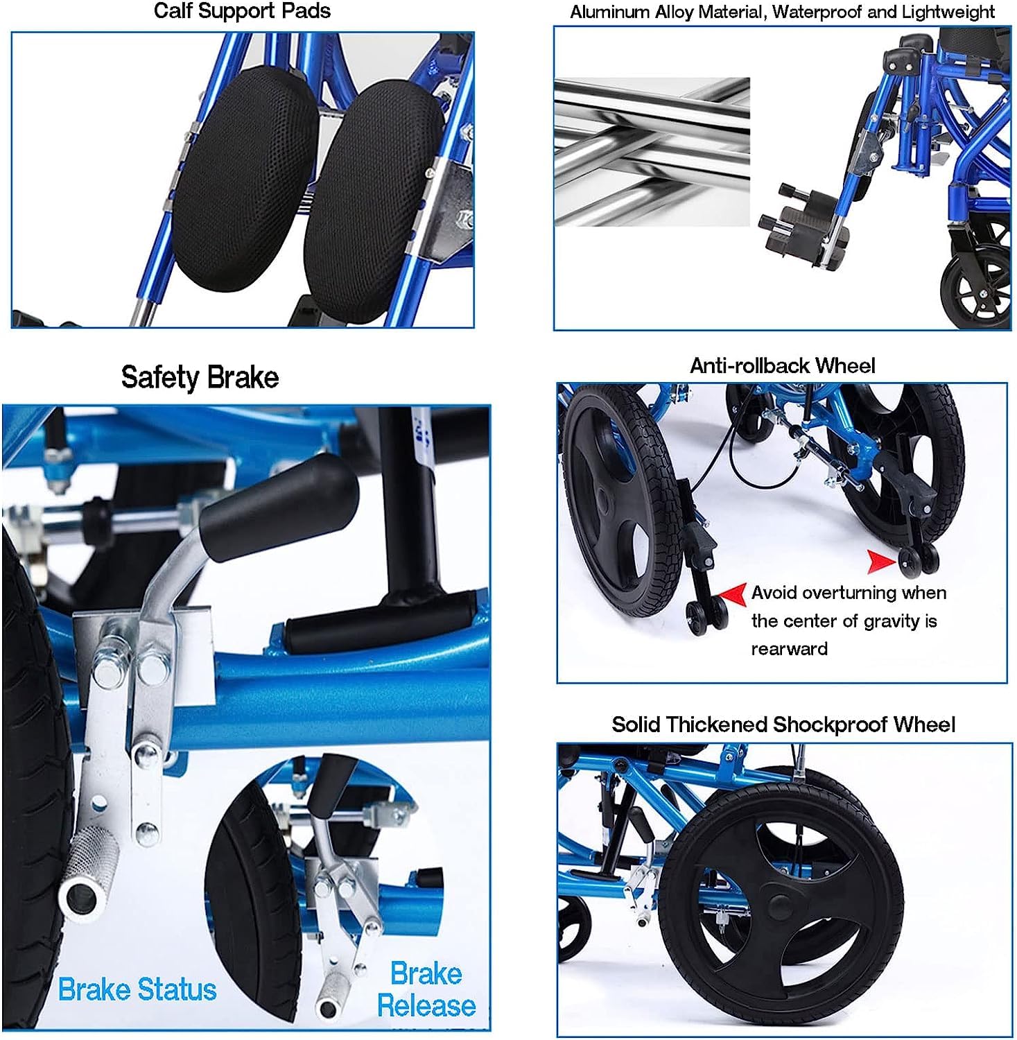 Lightweight Aluminum Alloy Fully Reclining Wheelchair for Adults & Children - High Back Support with Seat Belt & Removable Tray - Ideal for Stroke Recovery, Hemiplegia, Cerebral Palsy & Daily Mobility - Home Use & Outdoor Travel