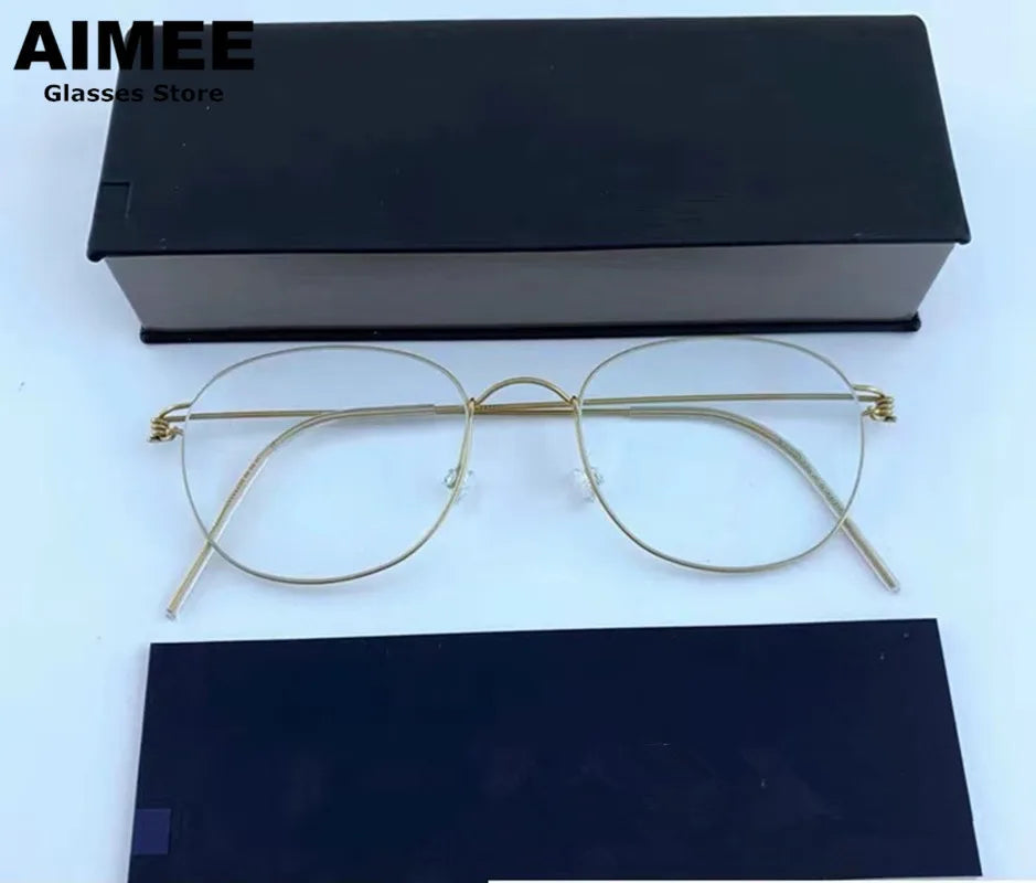 Stylish Unisex Full Rim Oval Round Screwless Titanium Eyeglasses Frame 2051 - Lightweight & Durable for Work, Reading & Daily Wear
