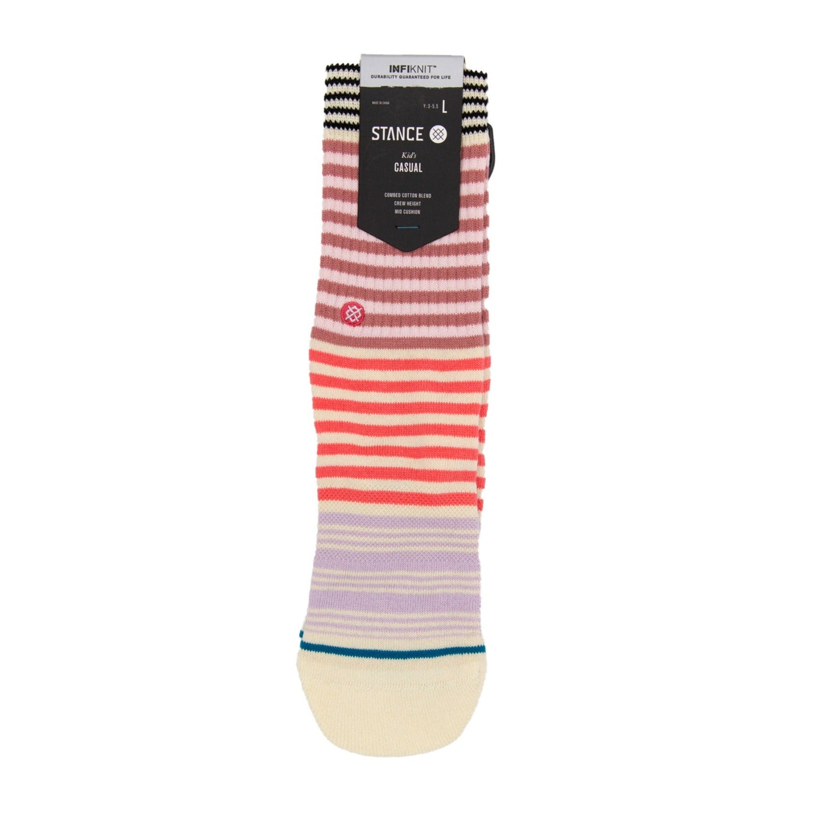 Kids' Crew Socks Sunshine Stripe Off White - Soft Cotton Ankle Socks for Boys & Girls - Perfect for School, Sports & Everyday Wear
