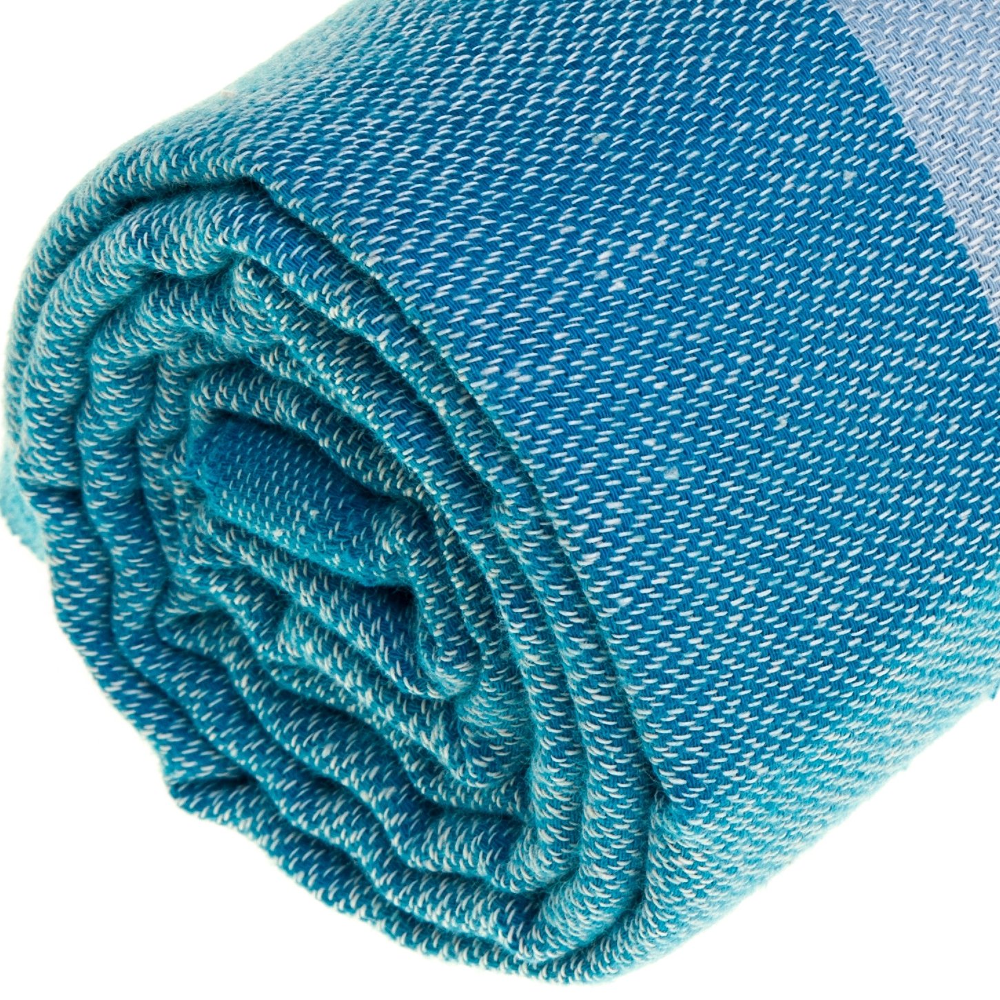 Premium 100% Cotton Turkish Peshtemal Beach Towels - Quick-Dry, Sand-Free & Lightweight (Set of 6, Blue/Light Blue) | Perfect for Beach Vacations, Poolside Lounging & Summer Travel Accessories