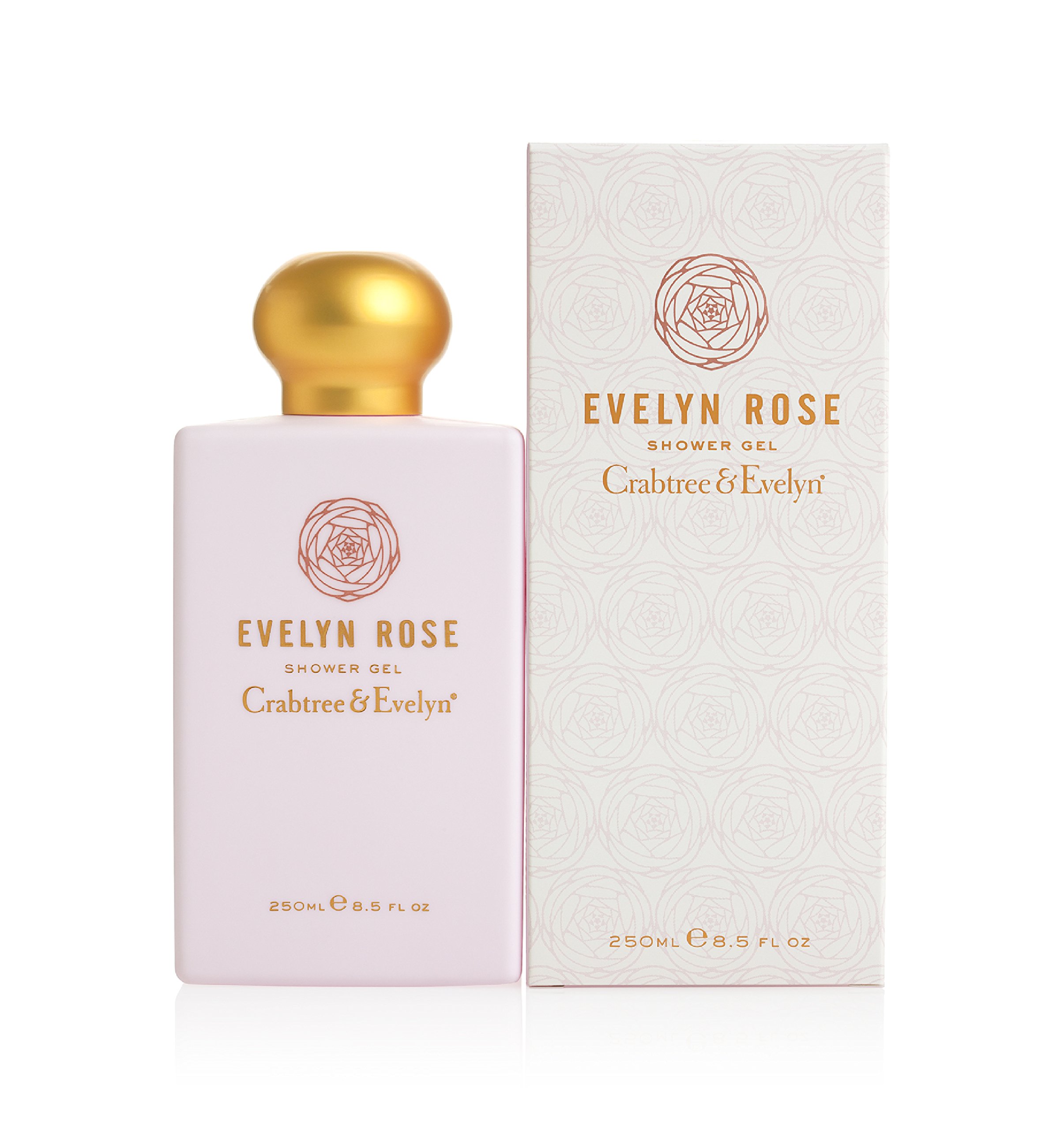 Crabtree & Evelyn Evelyn Rose Bath and Shower Gel - 8.5oz (250ml) Luxury Floral Body Wash for Women, Hydrating & Moisturizing - Perfect for Relaxing Baths, Spa Days & Gift Sets