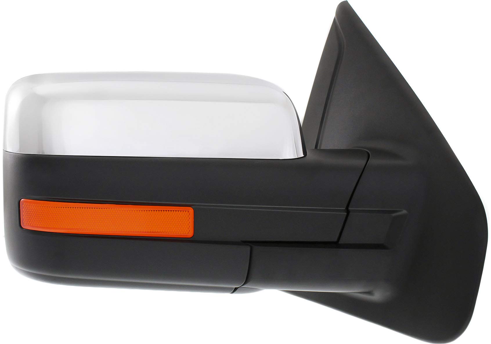 Heated Power Side Mirror for Ford F-150 2011-2014 - Passenger Side Manual Fold with Turn Signal & Memory Function - Chrome Finish - Perfect for Winter Driving & Enhanced Safety