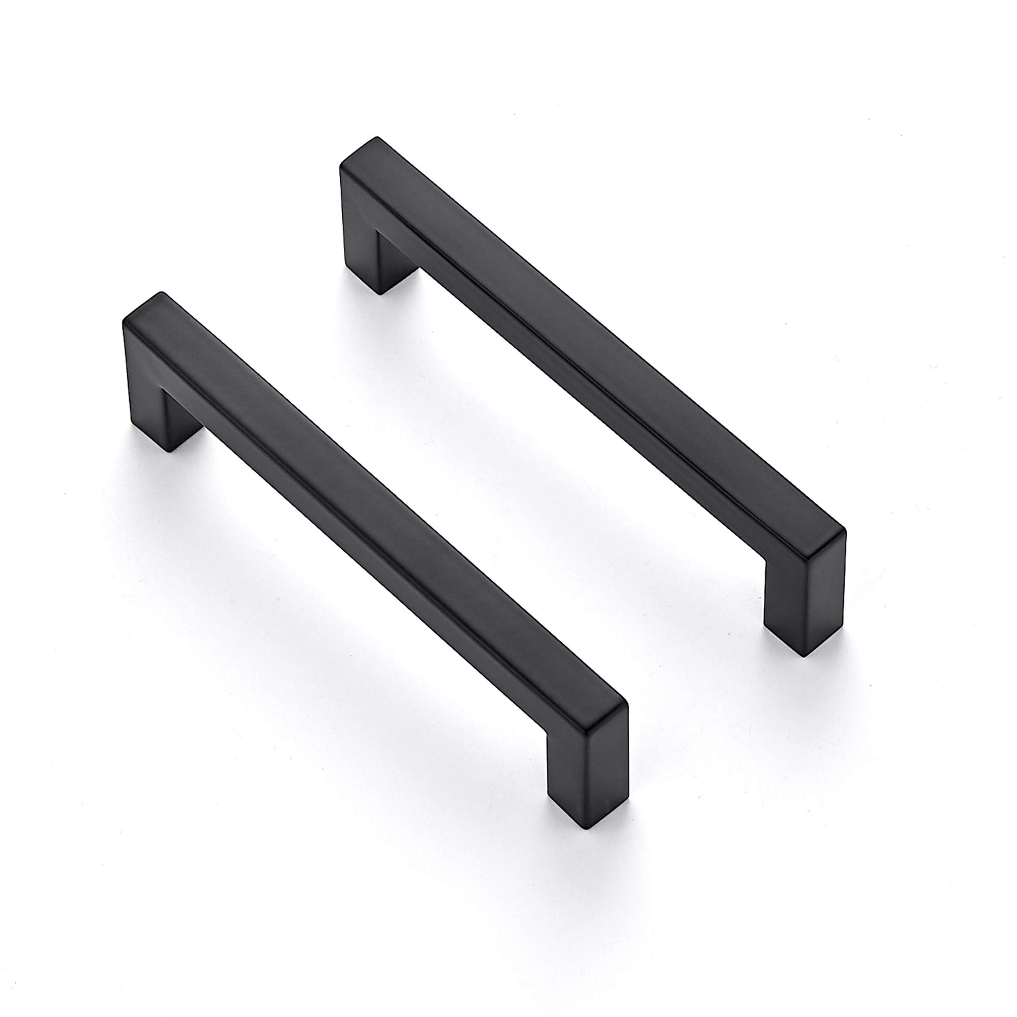 50 Pack 5 Inch Matte Black Square Cabinet Handles - Kitchen Cabinet Pulls & Drawer Handles for Cabinets, Cupboards, Dressers - Durable Hardware for Modern Home, Office & RV Use