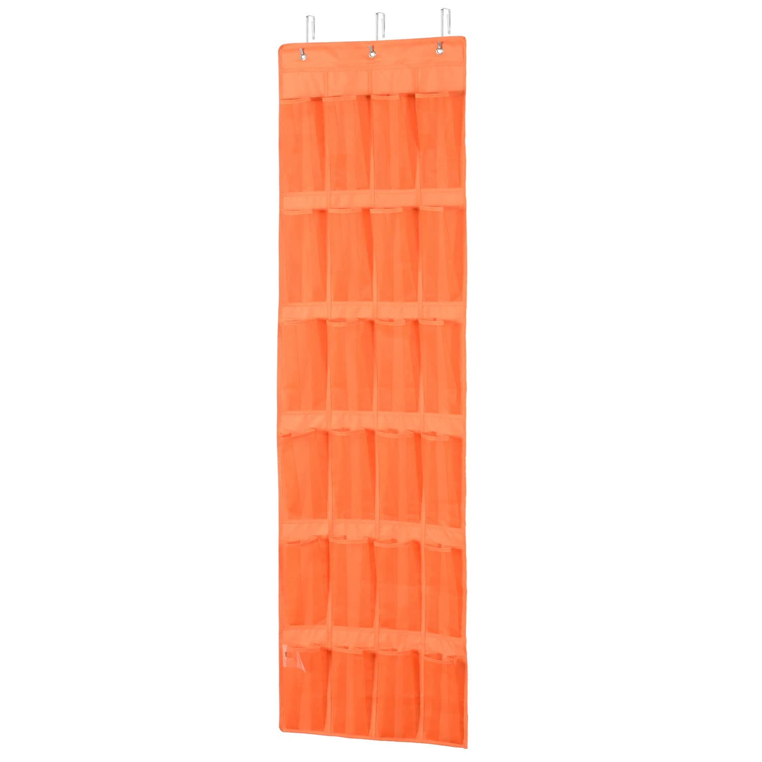 Amazon Basics Over the Door Organizer with 24 Pockets - Orange | Space Saving Storage for Shoes, Toys & Accessories | Perfect for Bedroom, Closet & Entryway Organization
