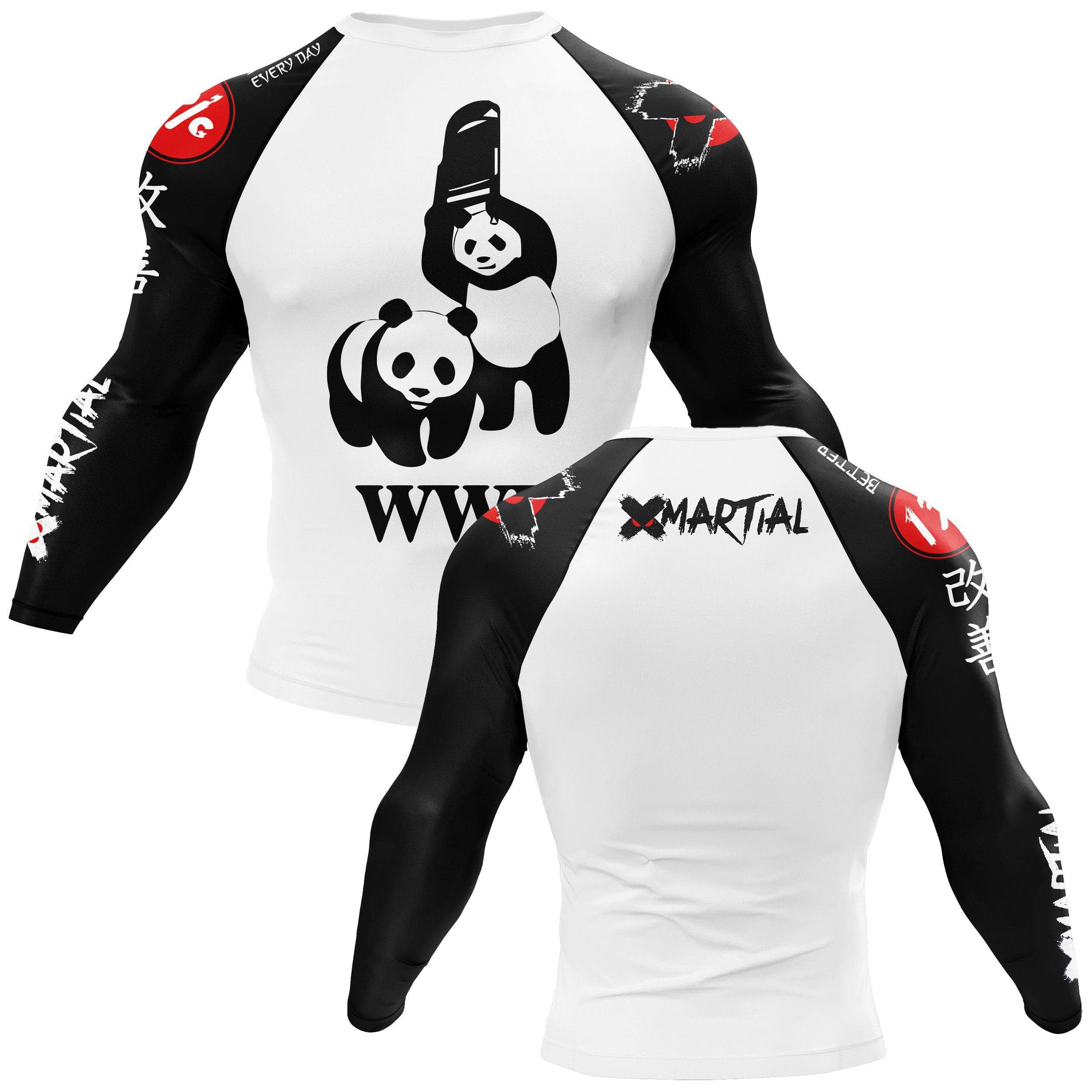 BJJ Rash Guard with Panda Design - Lightweight & Breathable for Brazilian Jiu-Jitsu Training - Perfect for MMA, Grappling & No-Gi Combat Sports