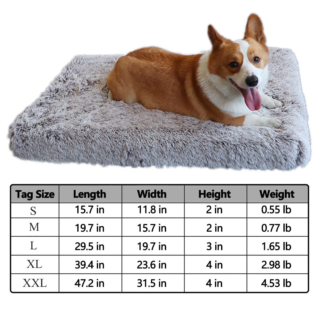 Huraty Faux Fur Orthopedic Dog Bed – Soft Anti-Slip Plush Pet Mattress for Large Dogs, Calming Comfort Sleeping Pad (Pink, XL) – Perfect for Crates, Floors & Sofas
