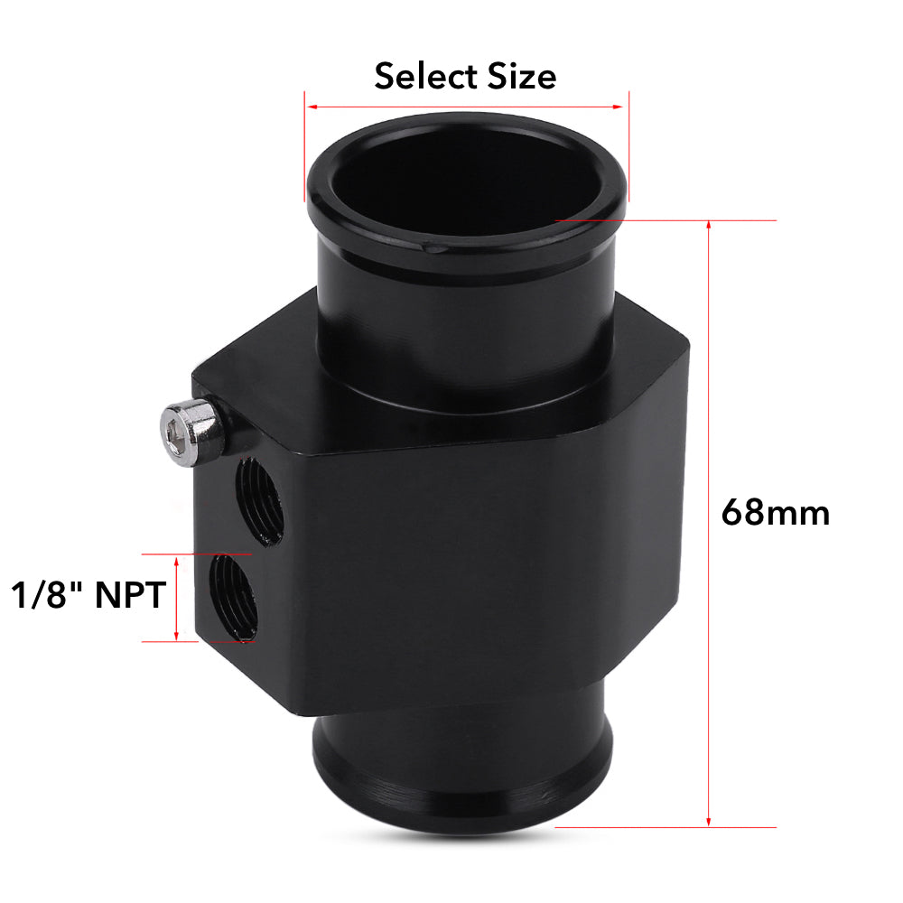 32mm Radiator Hose Fitting with Dual 1/8 NPT Port & Electric Fan Temperature Switch - Universal Cooling System Adapter for Car, Truck, SUV & Performance Vehicles