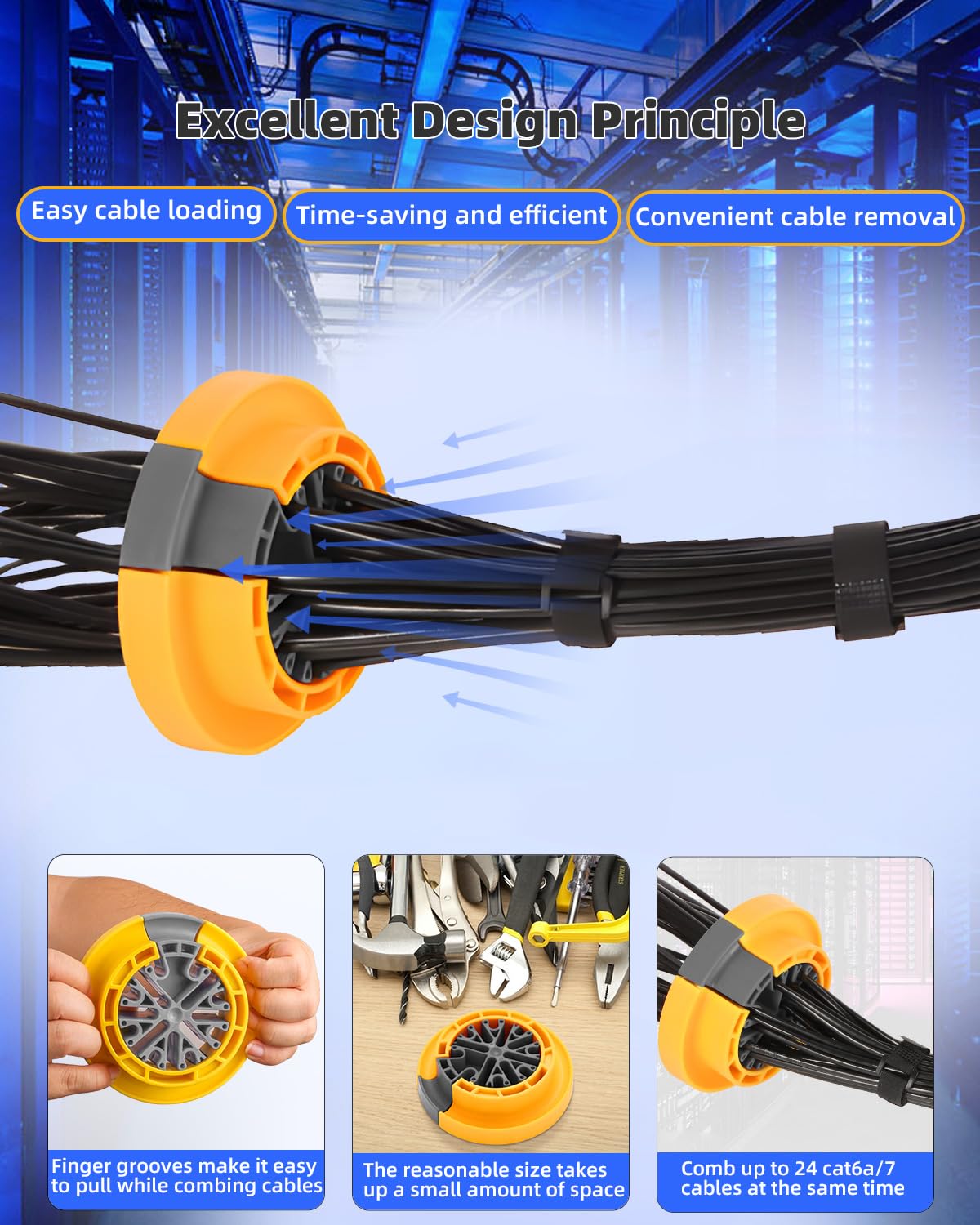 Hixeto Wire Comb - Professional Network Cable Management Tool for Ethernet, LAN, and Data Cables (0.36