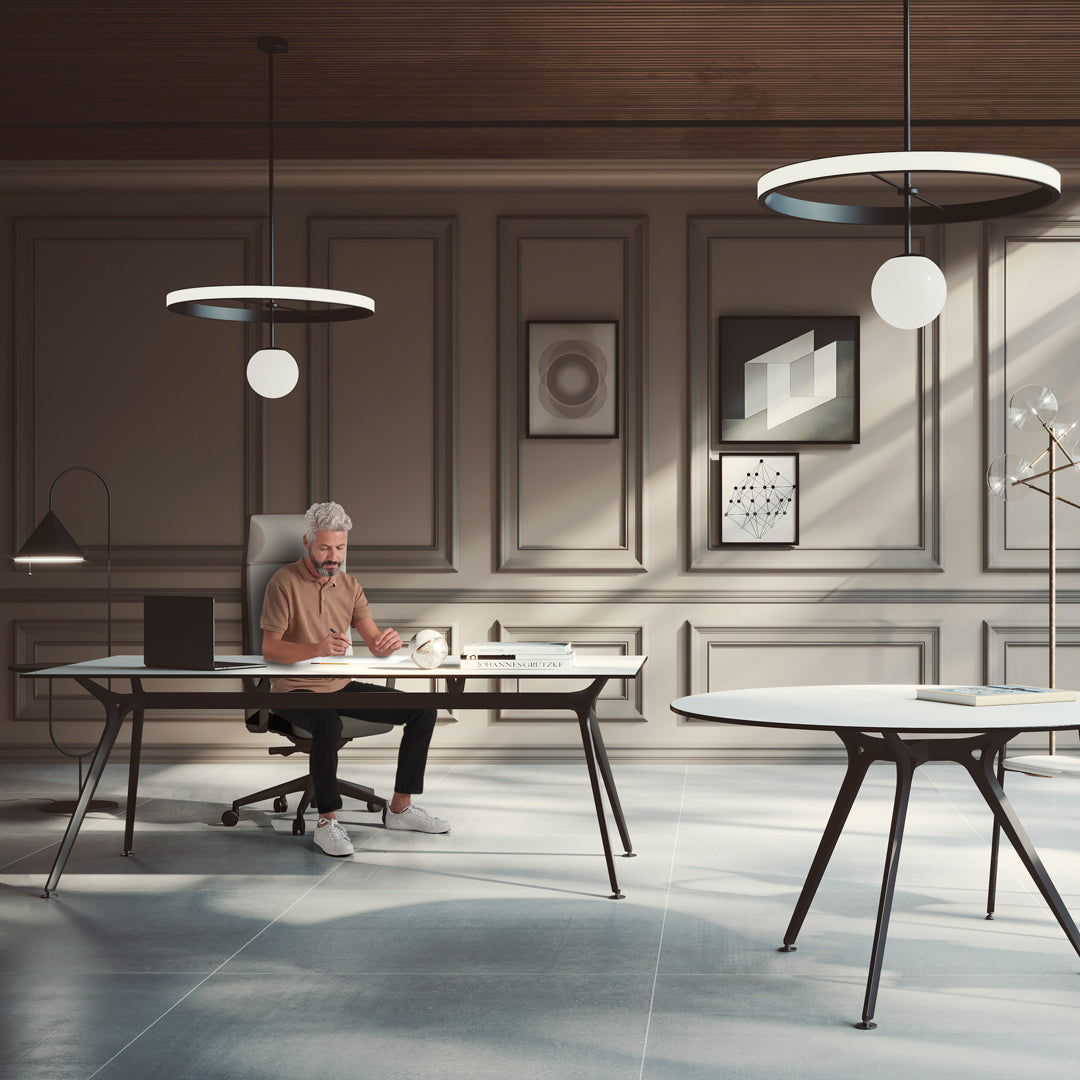 Arkitek Rectangular Desk with Durable Melamine Top - Modern Office & Home Workspace Solution for Professionals & Students