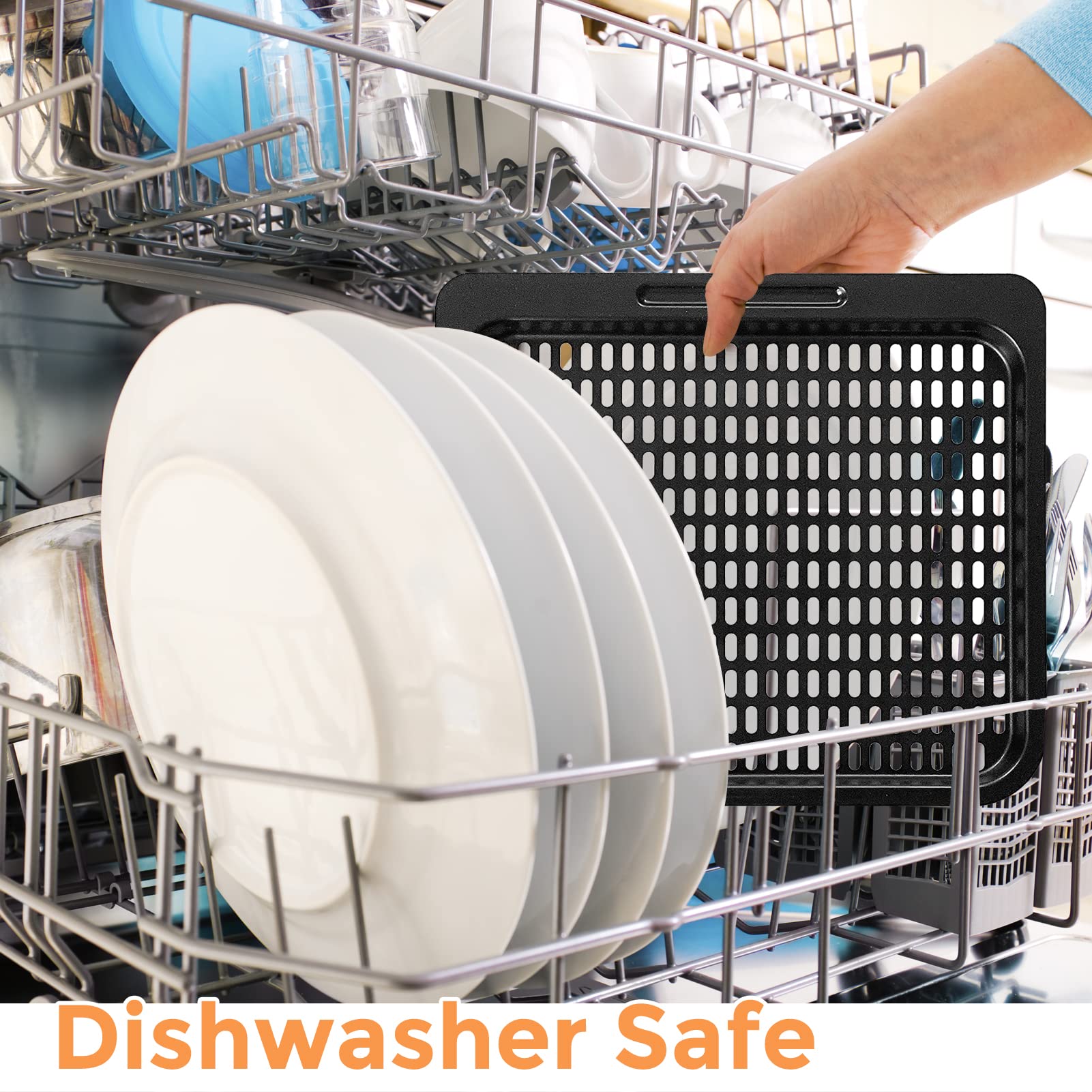 10 QT Air Fryer Cooking Tray Replacement - Stainless Steel Mesh Rack for Instant Vortex, Innsky, Chefman & Most Air Fryer Ovens | Dishwasher Safe Accessories | Perfect for Roasting, Baking & Reheating Meals
