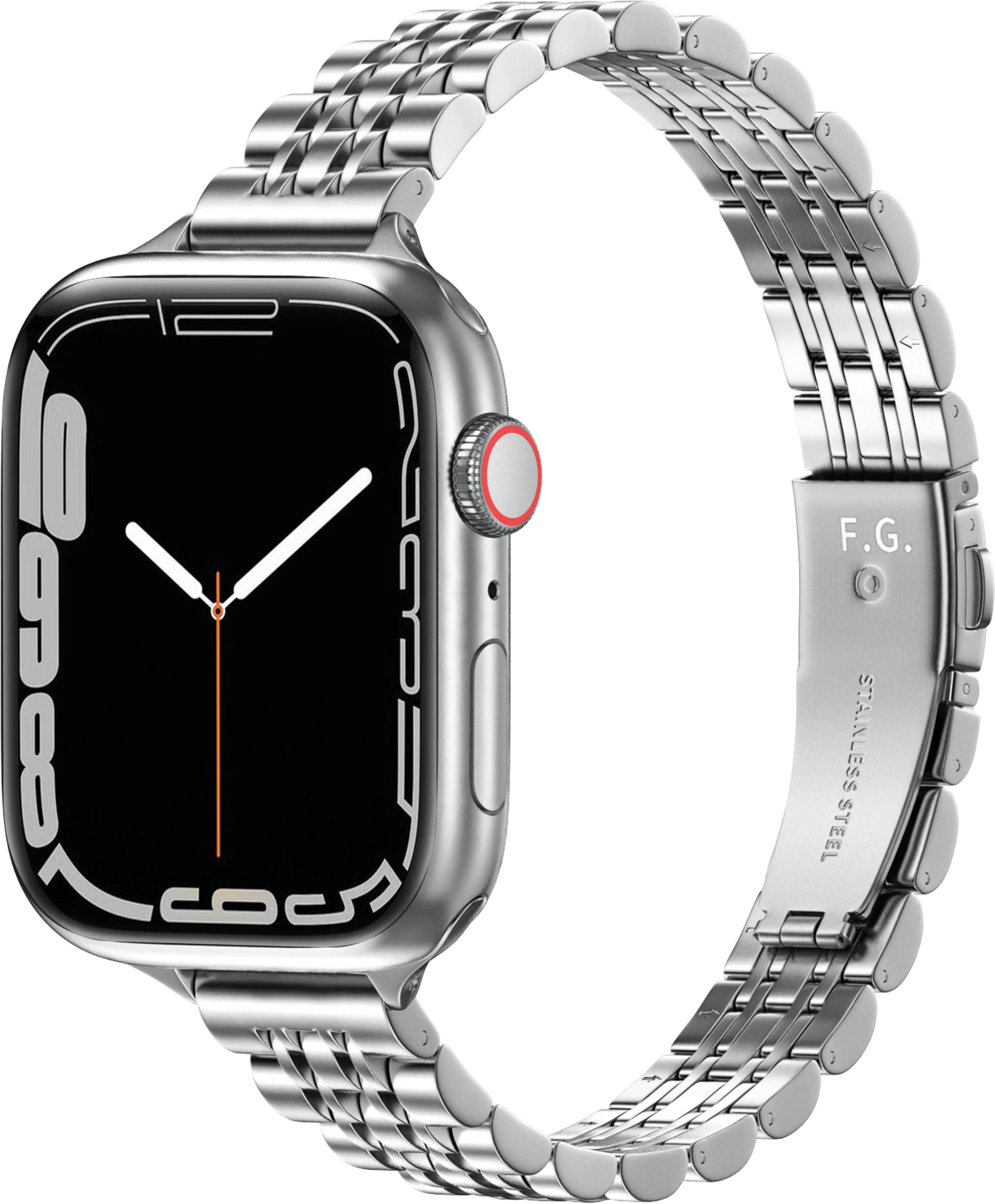 Slim Stainless Steel Apple Watch Band for Women - Compatible with 38mm 40mm 41mm 42mm iWatch Series 10/9/8/7/6/SE/5/4/3/2/1 - Silver Metal Strap Replacement - Perfect for Workouts, Office & Everyday Wear