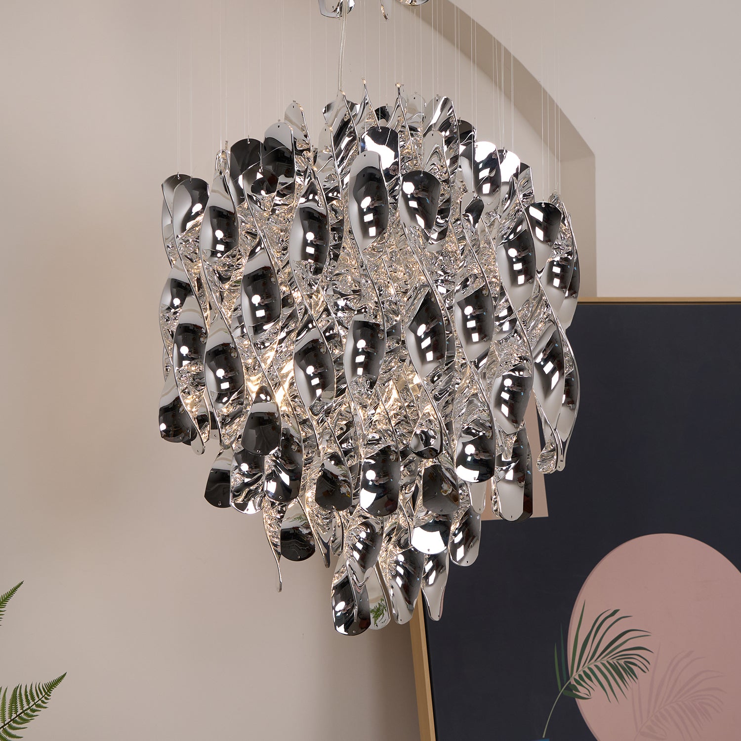 Maris Spiral Pendant Lamp - Modern Boho Ceiling Light Fixture for Living Room, Bedroom, or Dining Area Decor