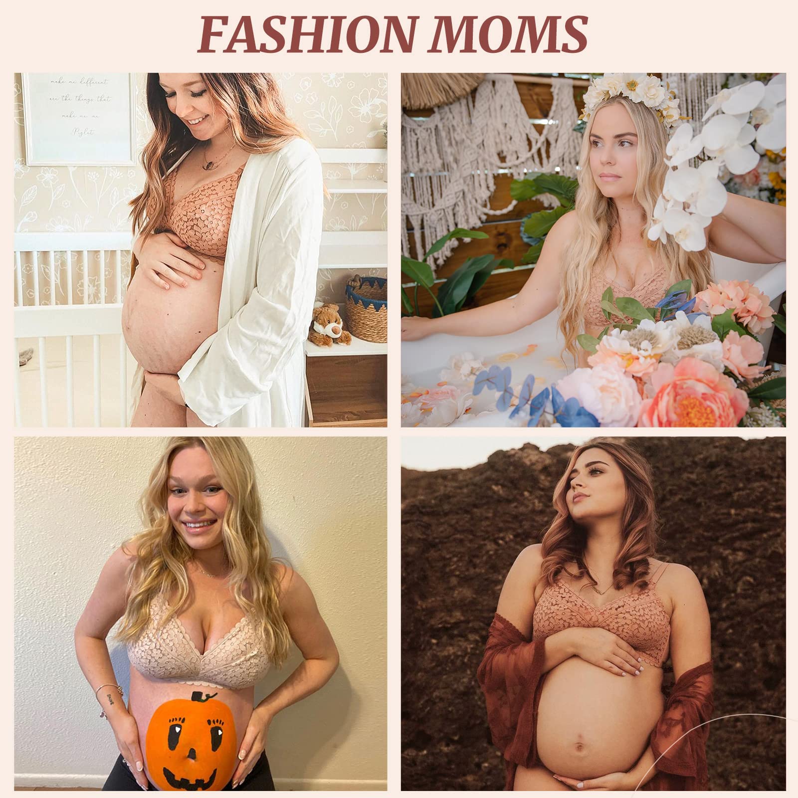 MOMANDA Hands Free Nursing Bra - Comfortable Lace Maternity Pumping Bra for Breastfeeding Mothers | Perfect for Work, Travel & Nighttime Feeding