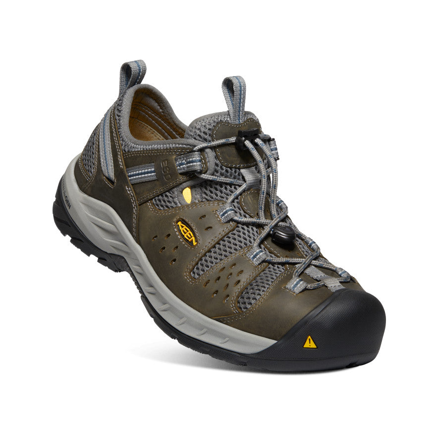 Men's Atlanta Cool II ESD Steel Toe Work Shoes - Gargoyle/Midnight Navy | Slip Resistant & Electrical Hazard Protection for Construction & Warehouse Workers