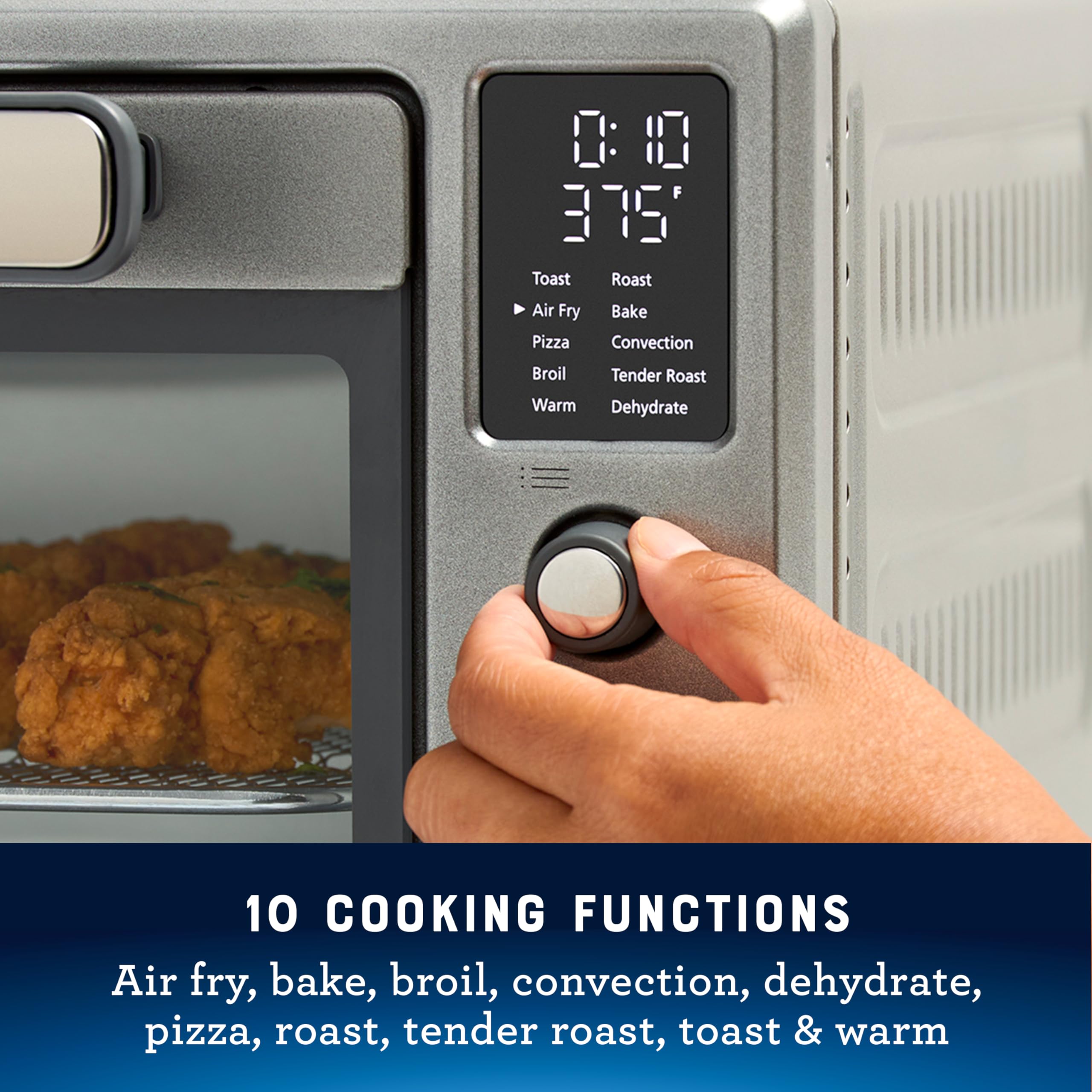Oster 10-in-1 Air Fryer Toaster Oven Combo | Large Countertop Convection Oven with Bake, Broil, Toast & Dehydrate Functions | Perfect for Small Kitchens, Dorms & RV Cooking