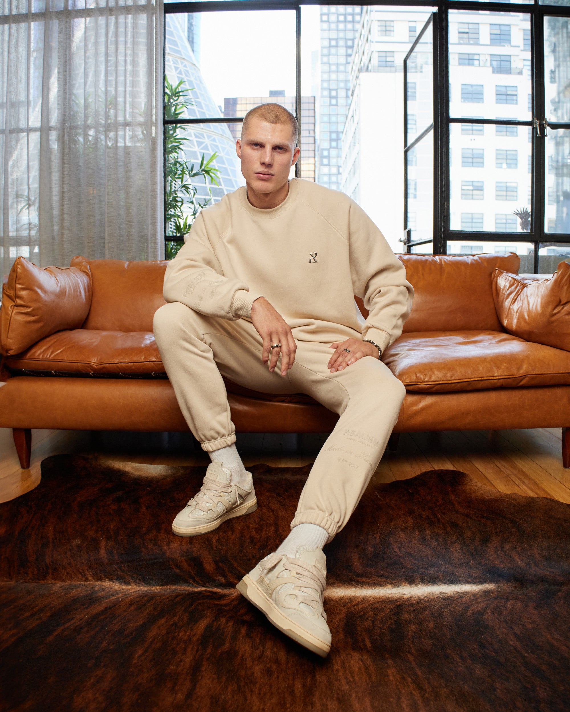 SSS Realism Radiant Crewneck Sweatshirt - Ivory | Soft & Stylish Pullover for Women & Men | Perfect for Casual Wear, Loungewear & Street Fashion