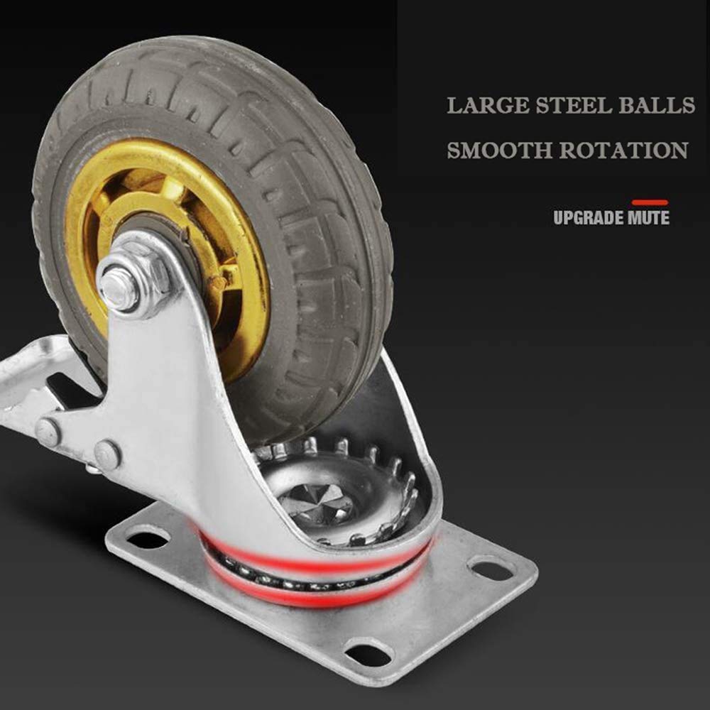 Heavy Duty Swivel Casters with Brake - 800kg Load Capacity, Industrial Plate Wheels for Furniture & Transport, Double Bearings (75mm/100mm) - Set of 4 - Perfect for Warehouse Carts, Office Chairs & Moving Equipment
