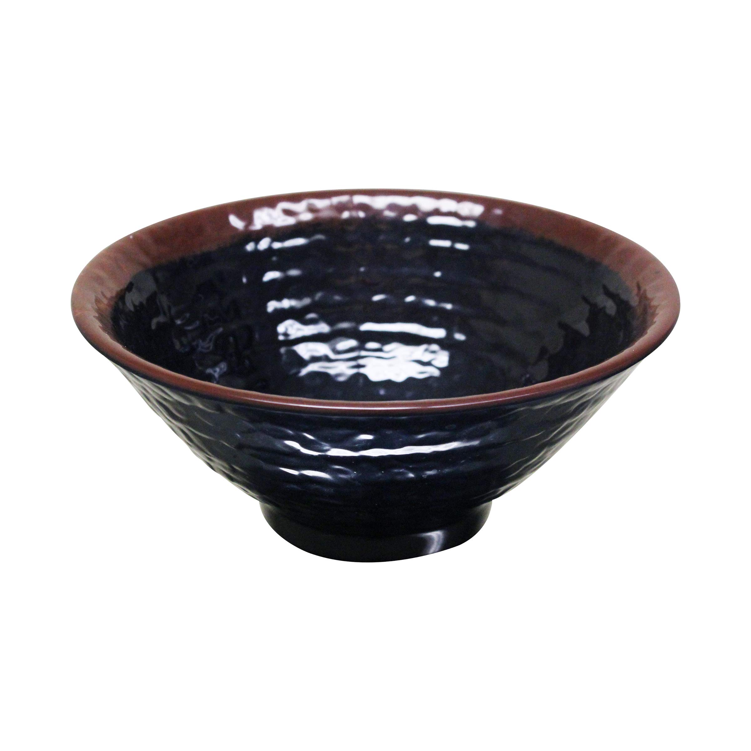 Premium 30 oz Tenmoku Melamine Soup Bowls (Set of 12) - 7.5
