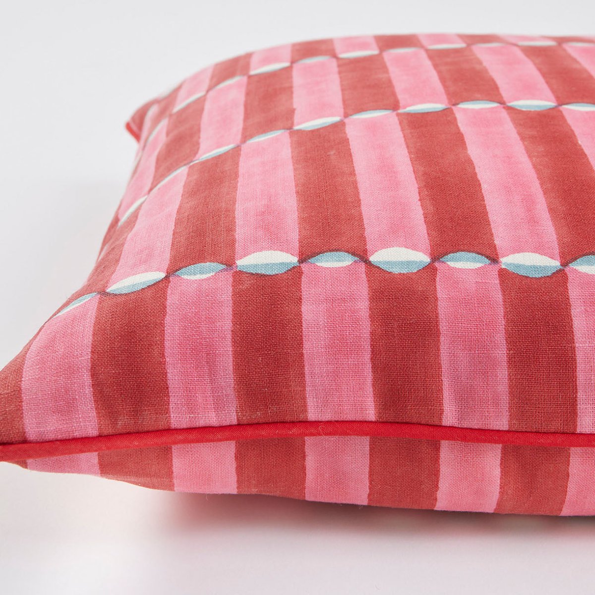 Luna Pink Piped Cushion - Soft & Comfortable Seat Cushion for Sofa, Chair, Office, and Home Decor