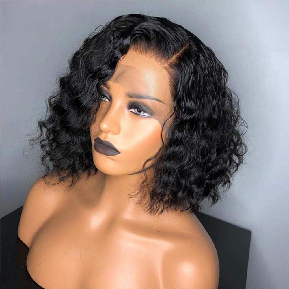 Short Bob Full Lace Front Human Hair Wigs with Baby Hair for Black Women - Brazilian Virgin Hair, Pre-Plucked Hairline, Natural Wavy & Curly Styles - Perfect for Daily Wear, Parties & Special Occasions