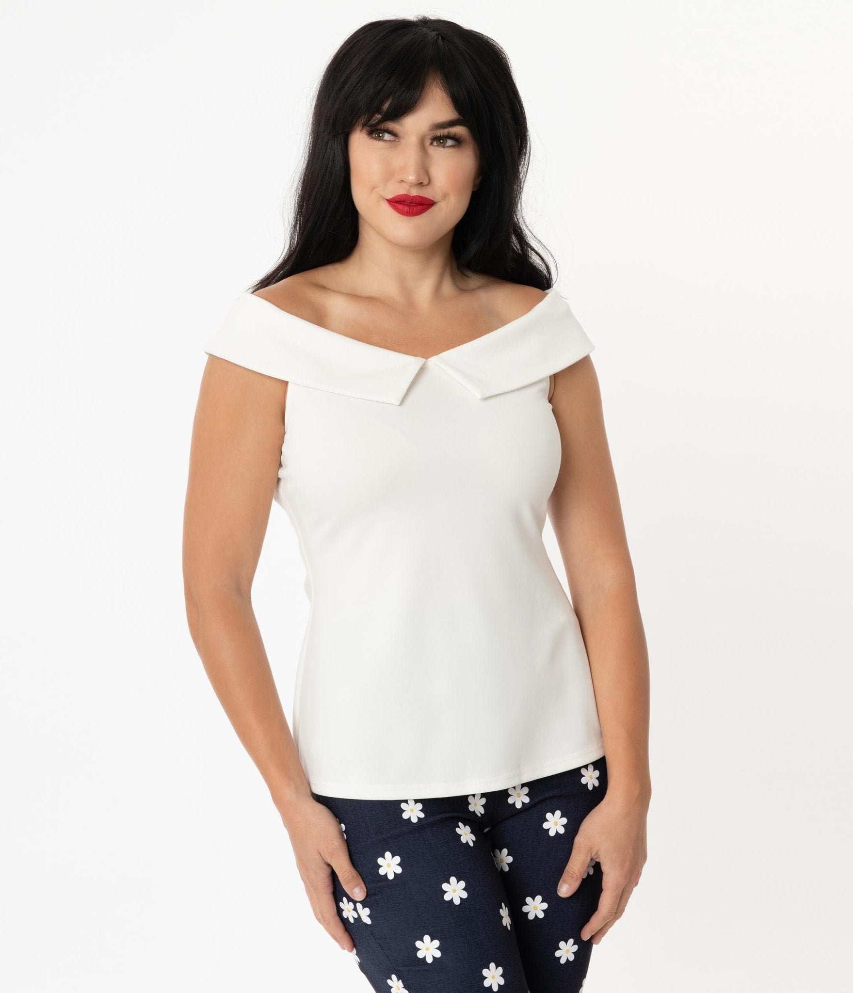 Vintage 1960s White Maraschino Blouse - Retro 60s Women's Fashion Top - Perfect for Costume Parties, Themed Events & Vintage Style Outfits