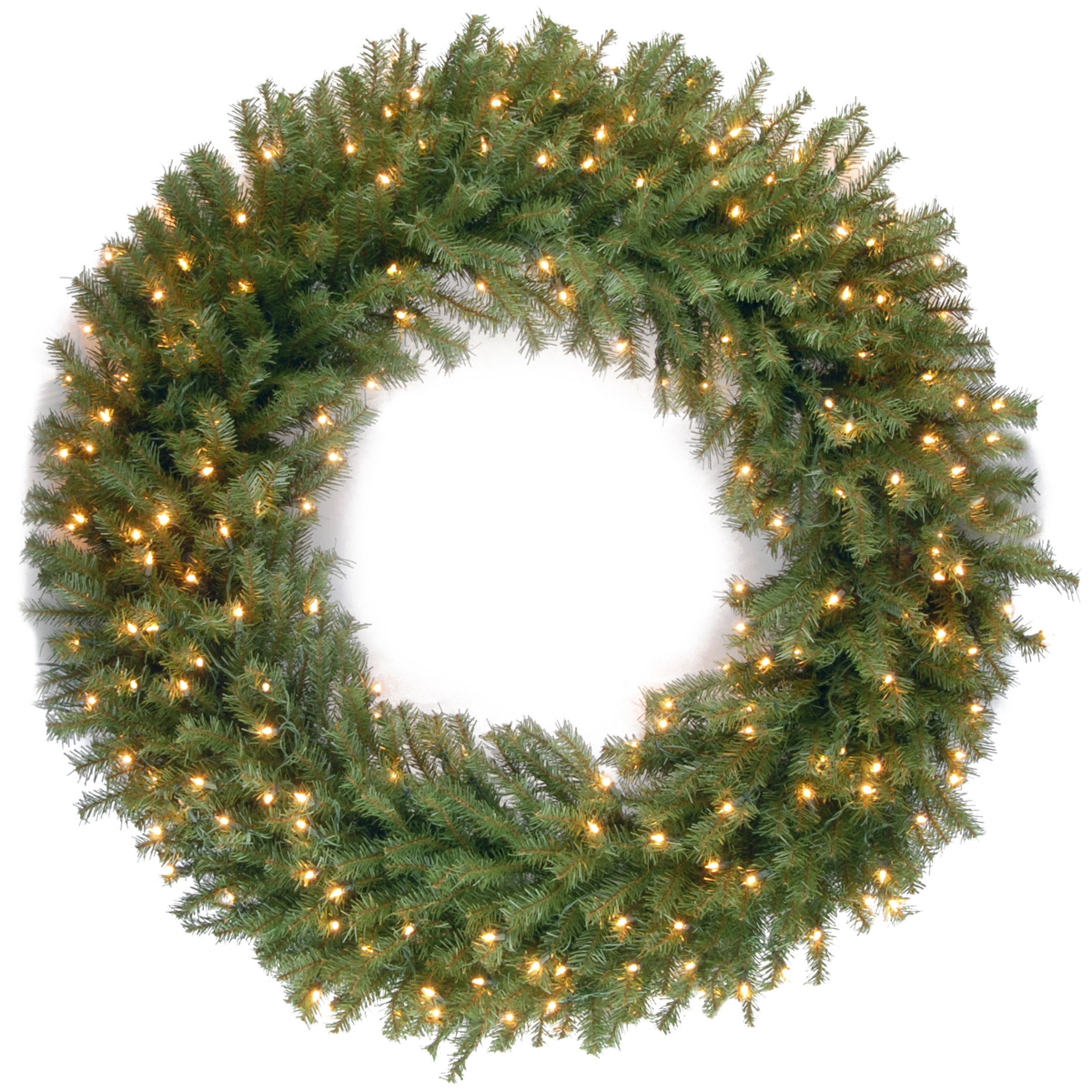 48-Inch Pre-Lit Norwood Fir Christmas Wreath with 200 Warm White LED Lights - Perfect for Holiday Door Decor, Fireplace Mantel & Festive Home Decorations