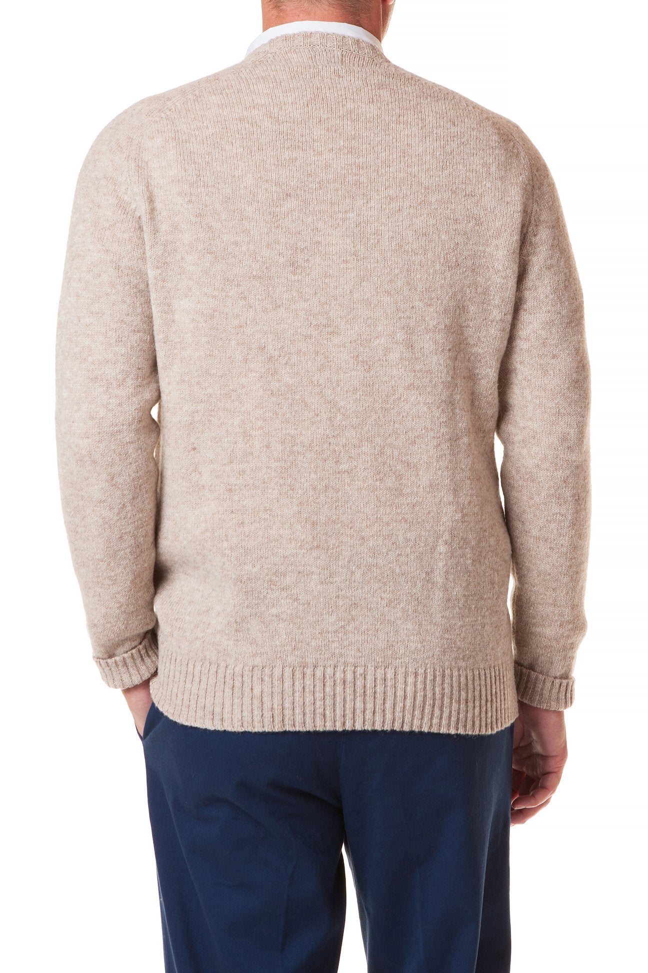 Premium Scottish Shetland Wool Crew Neck Sweater - Soft Oatmeal Color - Cozy Winter Pullover for Men & Women | Perfect for Casual Wear, Office & Outdoor Activities