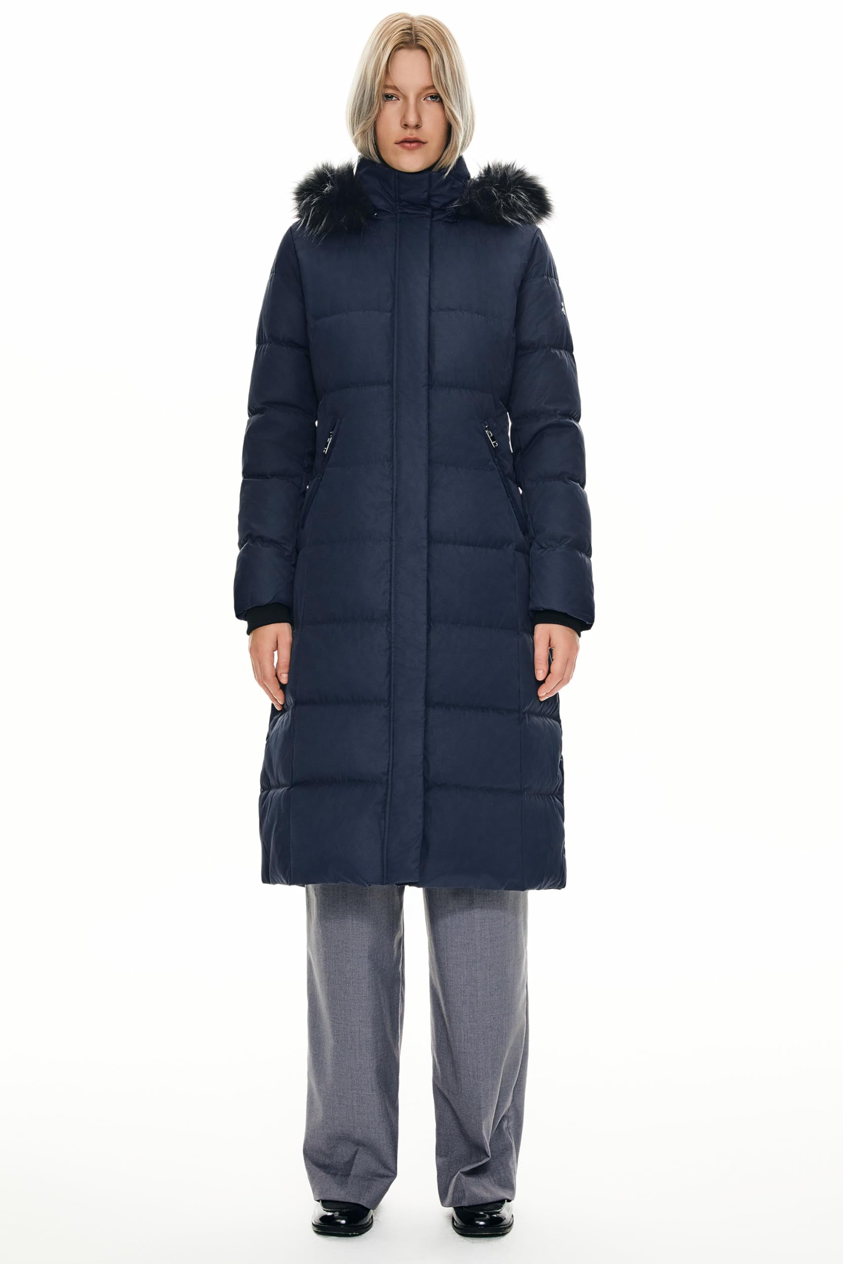 Orolay Women's Quilted Down Jacket - Winter Long Coat with Hood & Stand Collar, Warm Parka for Cold Weather | Perfect for Snow, Skiing & Outdoor Activities