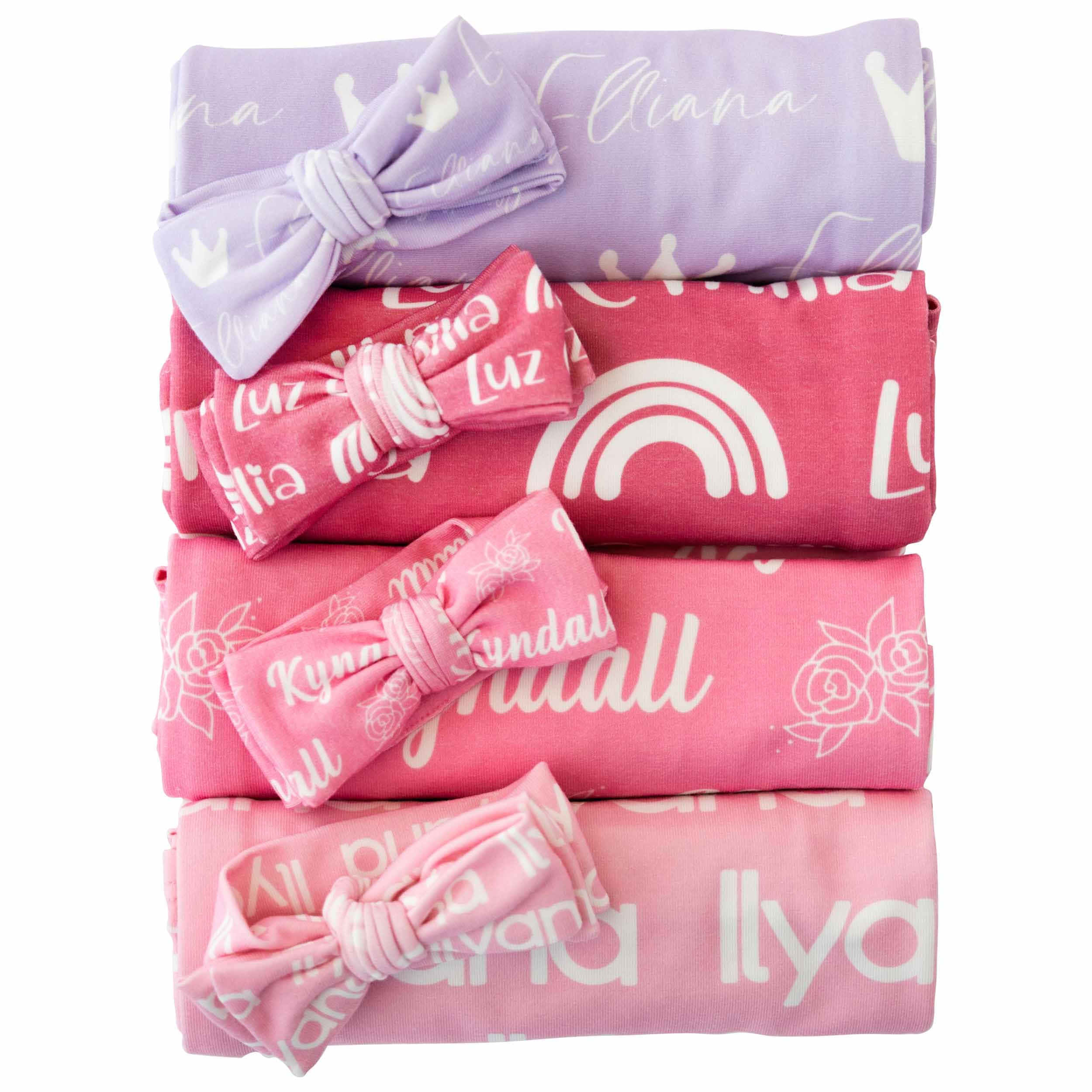 Personalized Baby Swaddle Set with Custom Name - Newborn Swaddle Blanket & Hat for Baby Girl or Boy | Perfect Baby Shower Gift for New Parents | Ideal for Nursery, Photography & Special Occasions