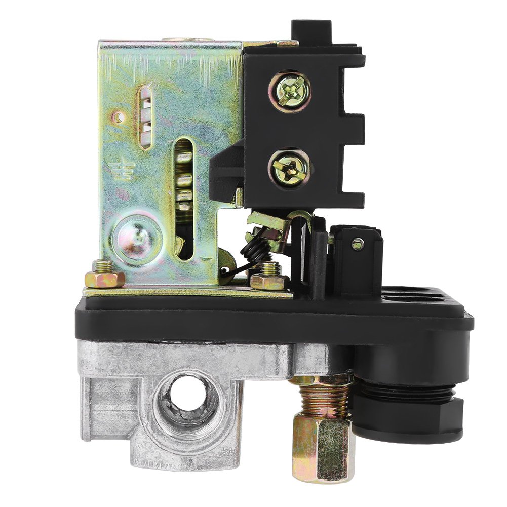 Air Compressor Pressure Switch Control - Push Button with Knob Actuator for ON/OFF Operation (Black) - Perfect for Workshop, Garage & Industrial Applications