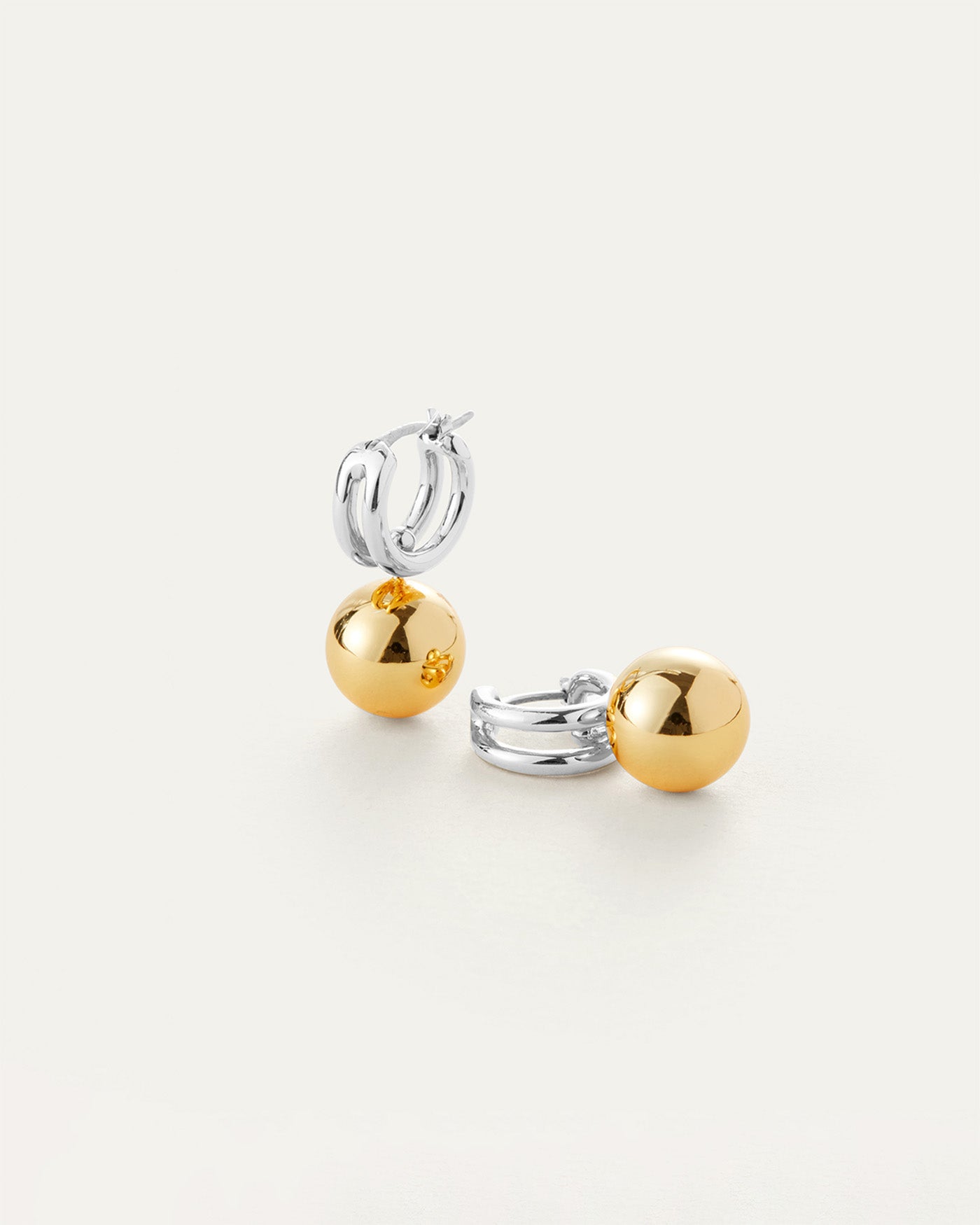 Lyra Huggies Two Tone Earrings - Stylish and Comfortable for Everyday Wear | Perfect for Work, Parties, and Casual Outings
