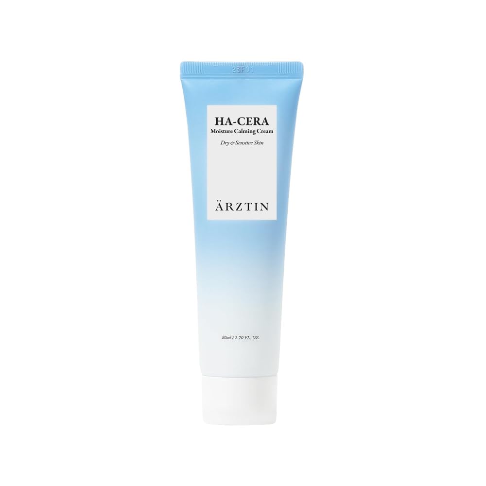 HA-CERA Moisture Calming Cream with 5-Layer Hyaluronic Acid & Ceramide - Deep Hydration Moisture Barrier for Dry, Dehydrated, Oily & Sensitive Skin - Vegan & Clean Korean Skincare (2.7 fl oz / 80ml) - Perfect for Daily Hydration & Soothing Irritated Skin