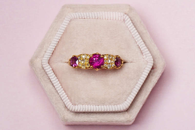 Antique Ruby Rose Cut Diamond Ring - Vintage Jewelry for Women, Elegant Engagement & Wedding Gift - Perfect for Special Occasions & Heirloom Collections