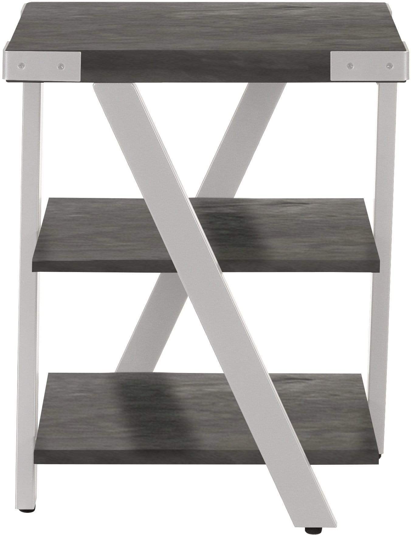 Safco Mirella Modern End Table with Storage Shelf - Small Nightstand for Bedroom, Living Room & Office - Compact Side Table with Durable Steel Frame (MRET)
