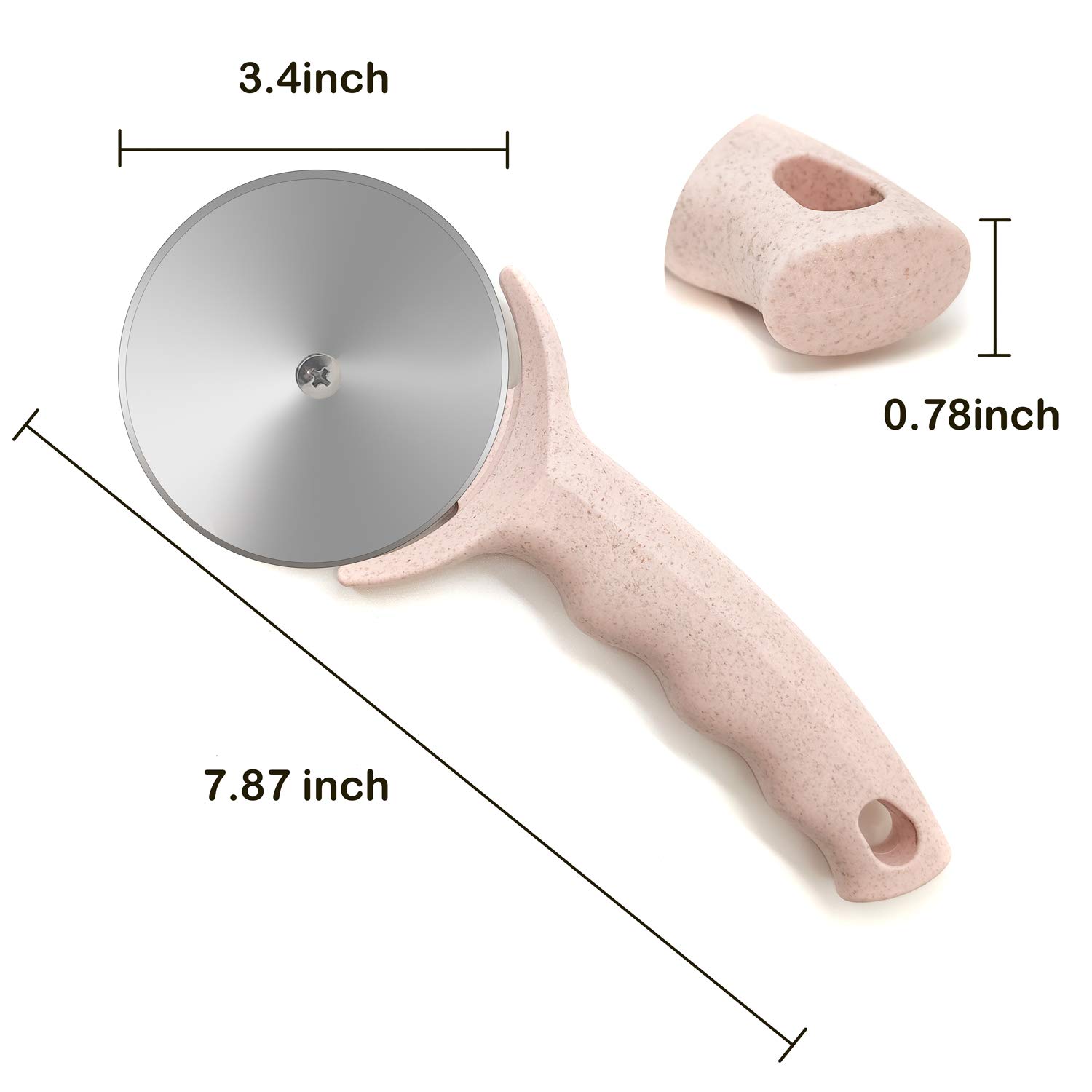 **Stainless Steel Pizza Cutter Wheel with Cover – Super Sharp & Dishwasher Safe – Smooth Rotating Blade for Easy Slicing – Non-Toxic & BPA-Free (Pink) – Perfect for Homemade Pizza, Pies, and Flatbreads**