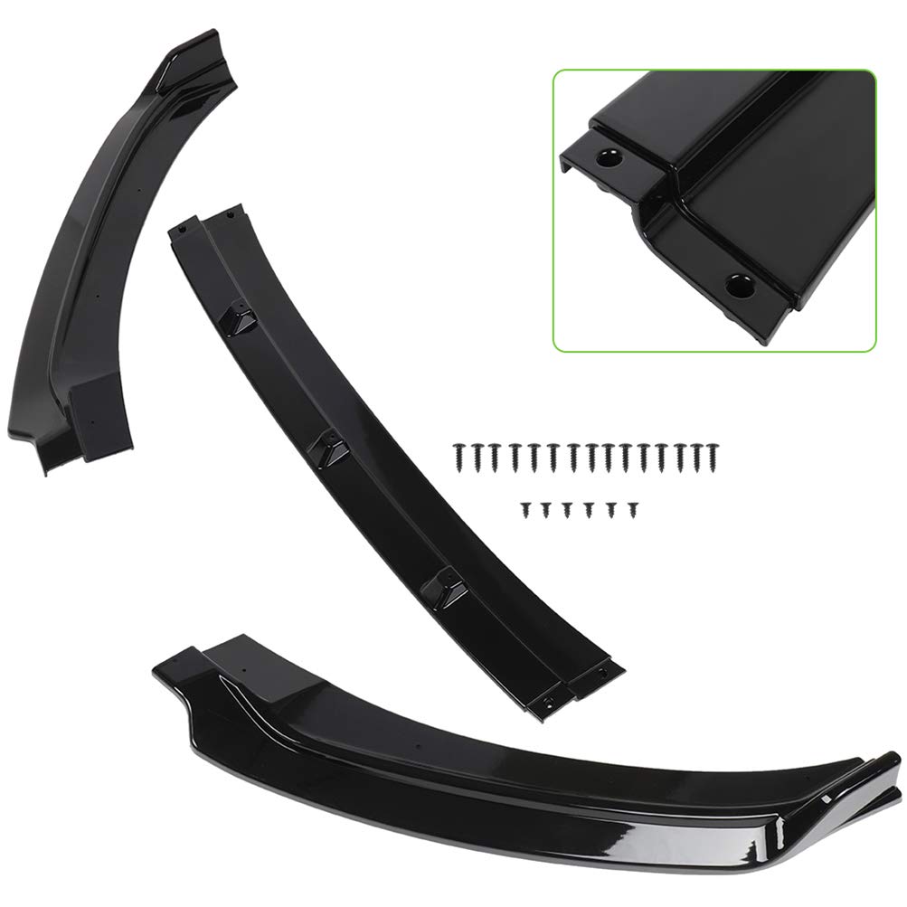 OCPTY 3PCS Front Bumper Lip Spoiler Splitter Kit for Hyundai Elantra 2017-2023 - Durable ABS Plastic Car Body Styling Accessory - Enhances Aerodynamics & Sporty Look for Street Racing & Custom Builds