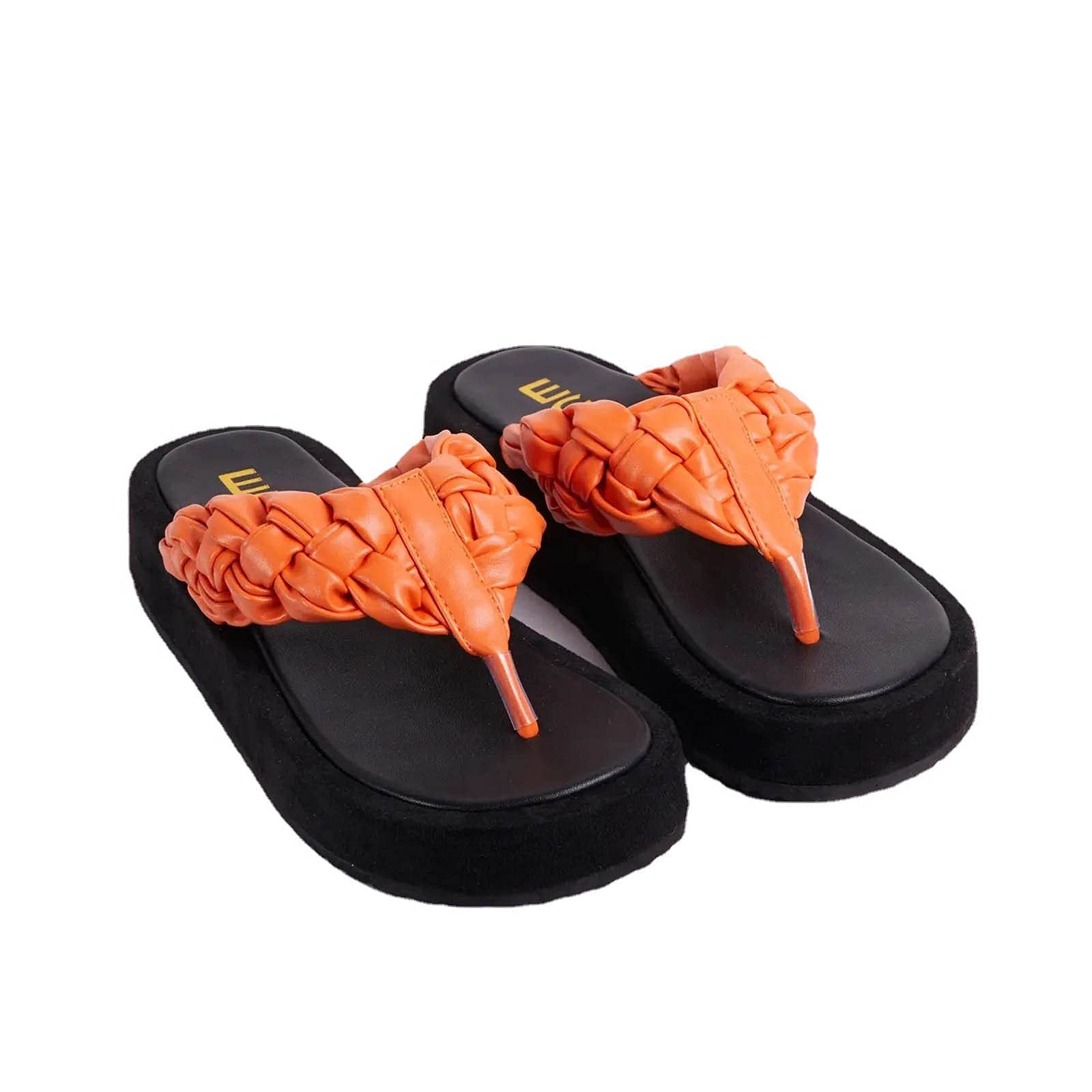 Women's Summer Sandals - Non-Slip Comfortable Mid Heel Slides for Indoor & Outdoor Use - Casual Beach Slippers with One-Line Slope Heel - Perfect for Walking, Travel, and Vacation Wear