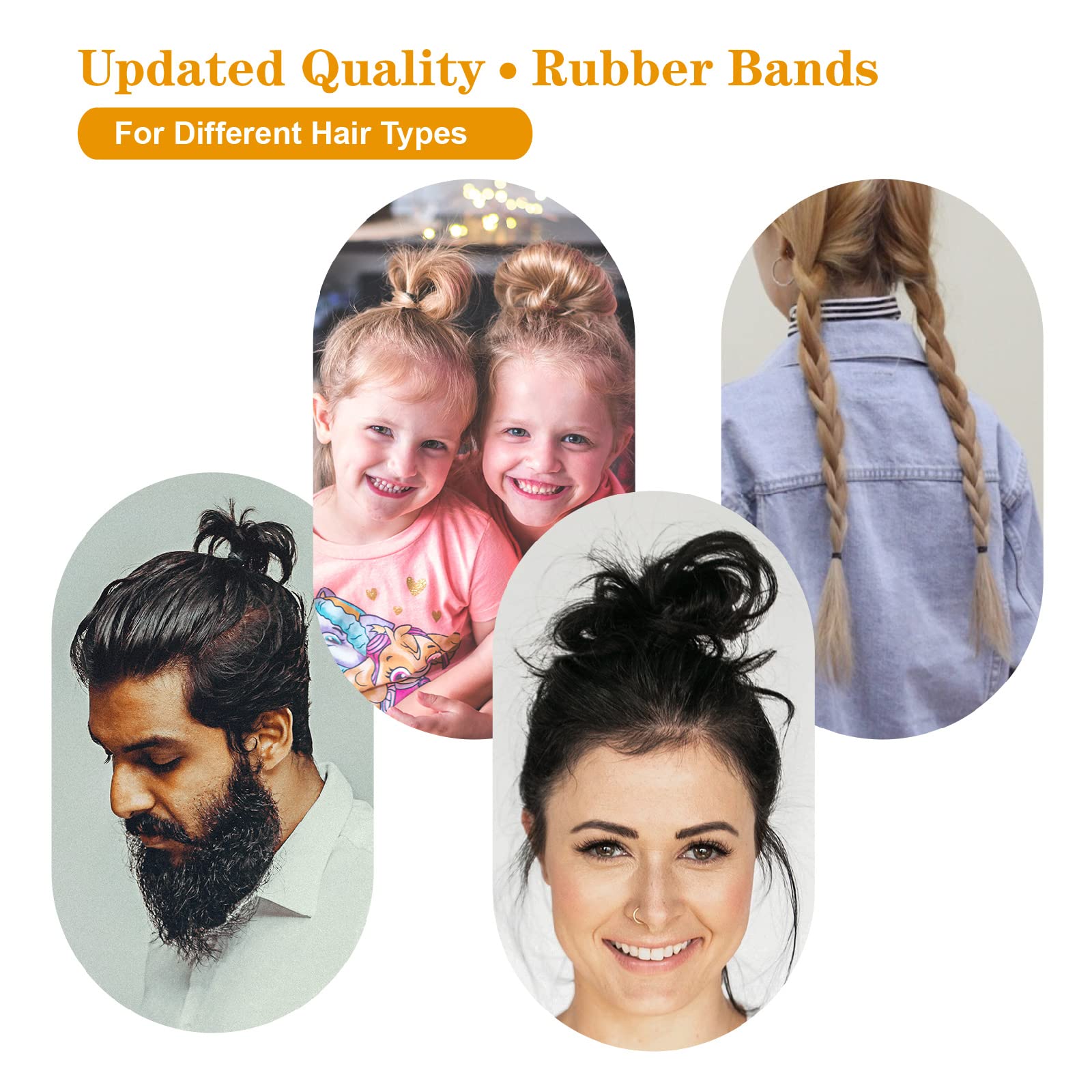 500pcs Black Elastic Hair Bands for Women & Kids - Soft Mini Hair Rubber Bands for Braids, Beard & Ponytails - Includes Storage Box - Perfect for Daily Styling, Salon Use & Travel Accessories